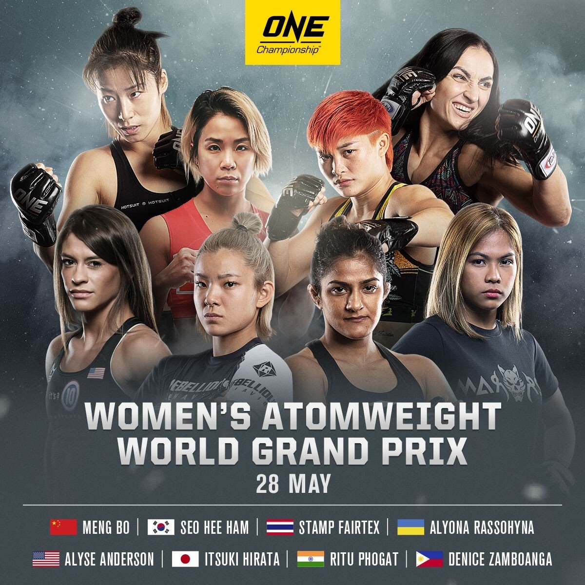 ONE has confirmed the eight competitors for its women’s atomweight grand prix. Photo: ONE Championship