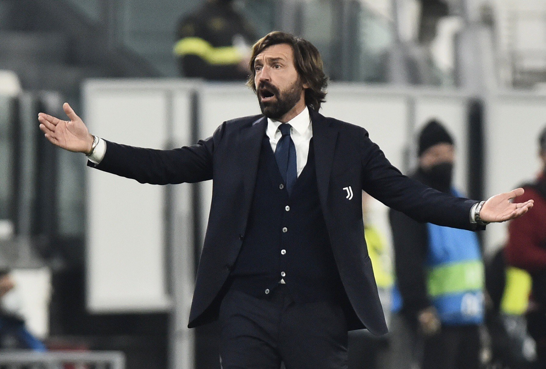 Juventus coach Andrea Pirlo has called for calm following his side’s elimination from Europe. Photo: Reuters