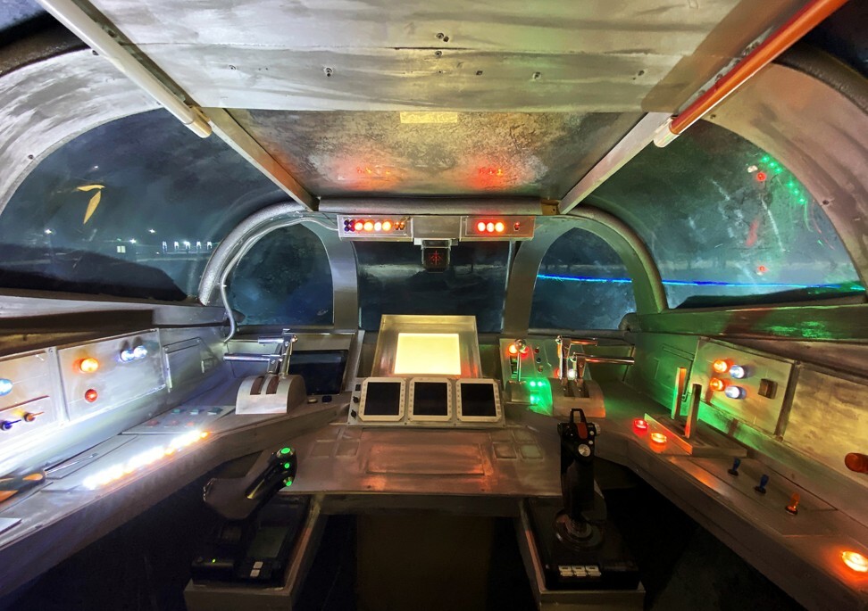 The cockpit of a replica of the Razor Crest gunship from the Mandalorian TV series, built by science fiction fans in Yakutsk, Russia. Photo: Reuters