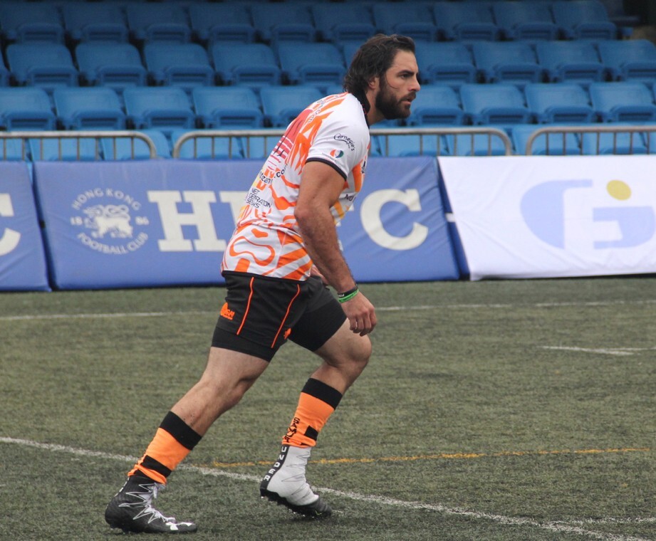 Nate Ebner practises with Samurai at Hong Kong Football Club ahead of the 31st GFI HKFC 10s. Photo: SCMP Pictures