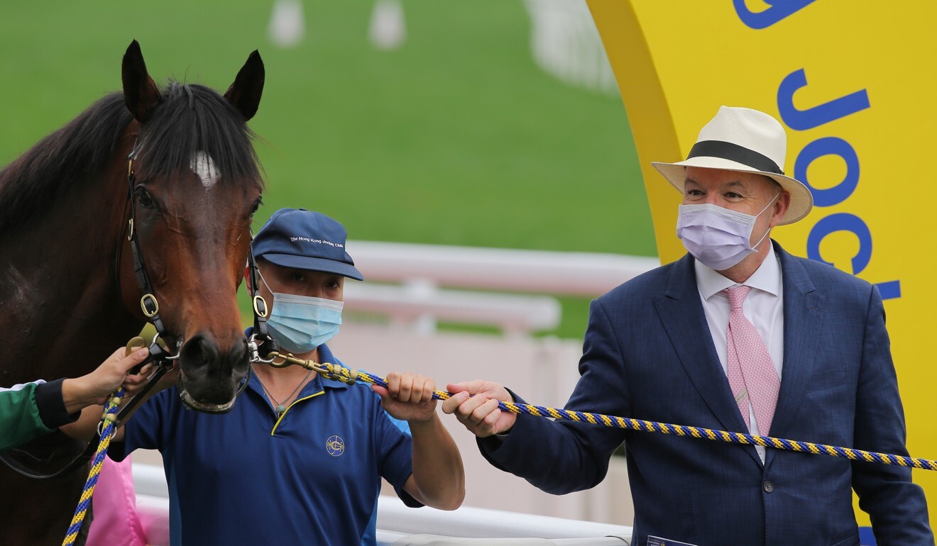 David Hayes celebrates a winner at Sha Tin this season.