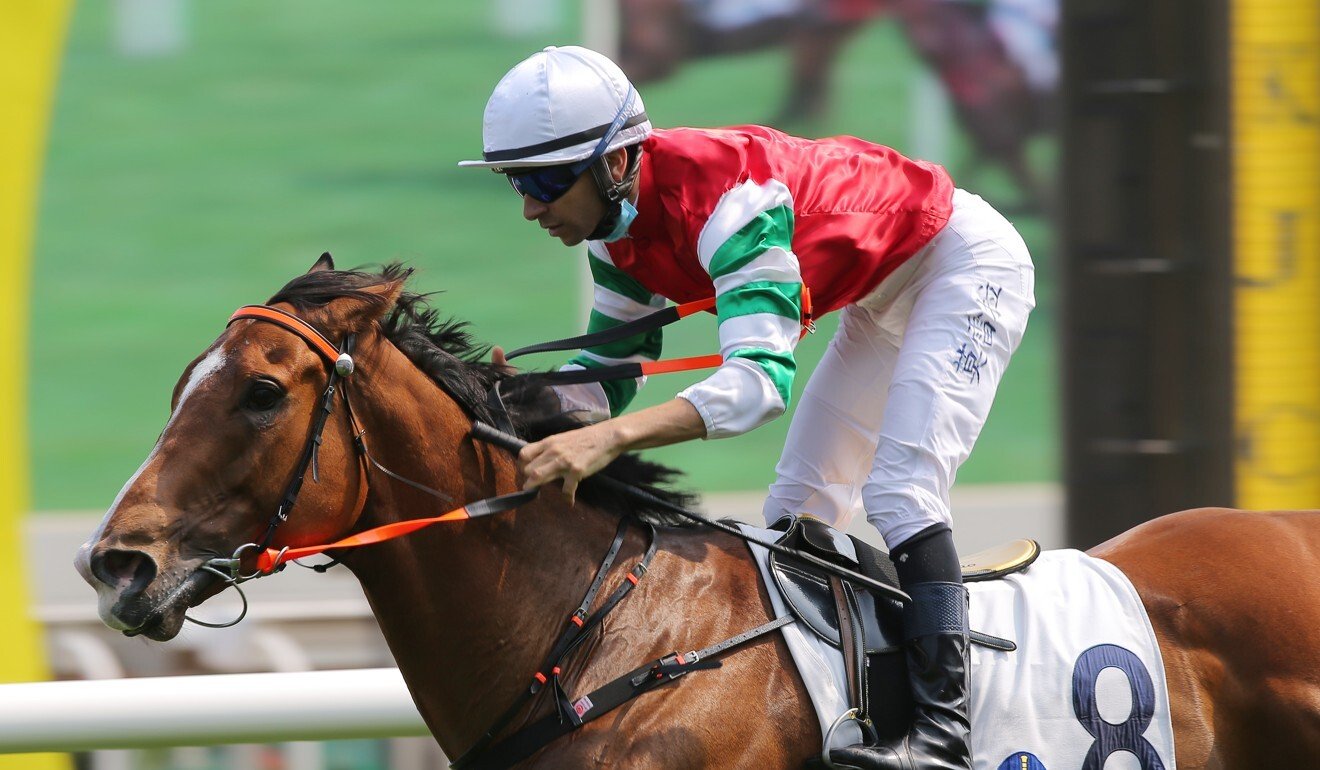 Joao Moreira punches home a winner at Sha Tin on the weekend.