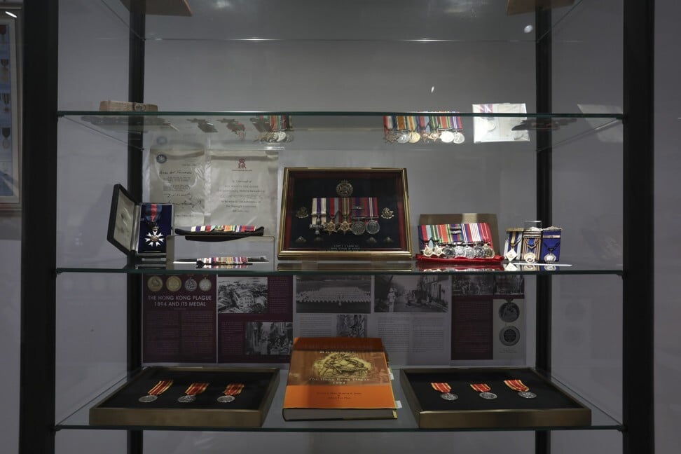 A display of old war medals at The Museum in Central, Hong Kong. Photo: Jonathan Wong