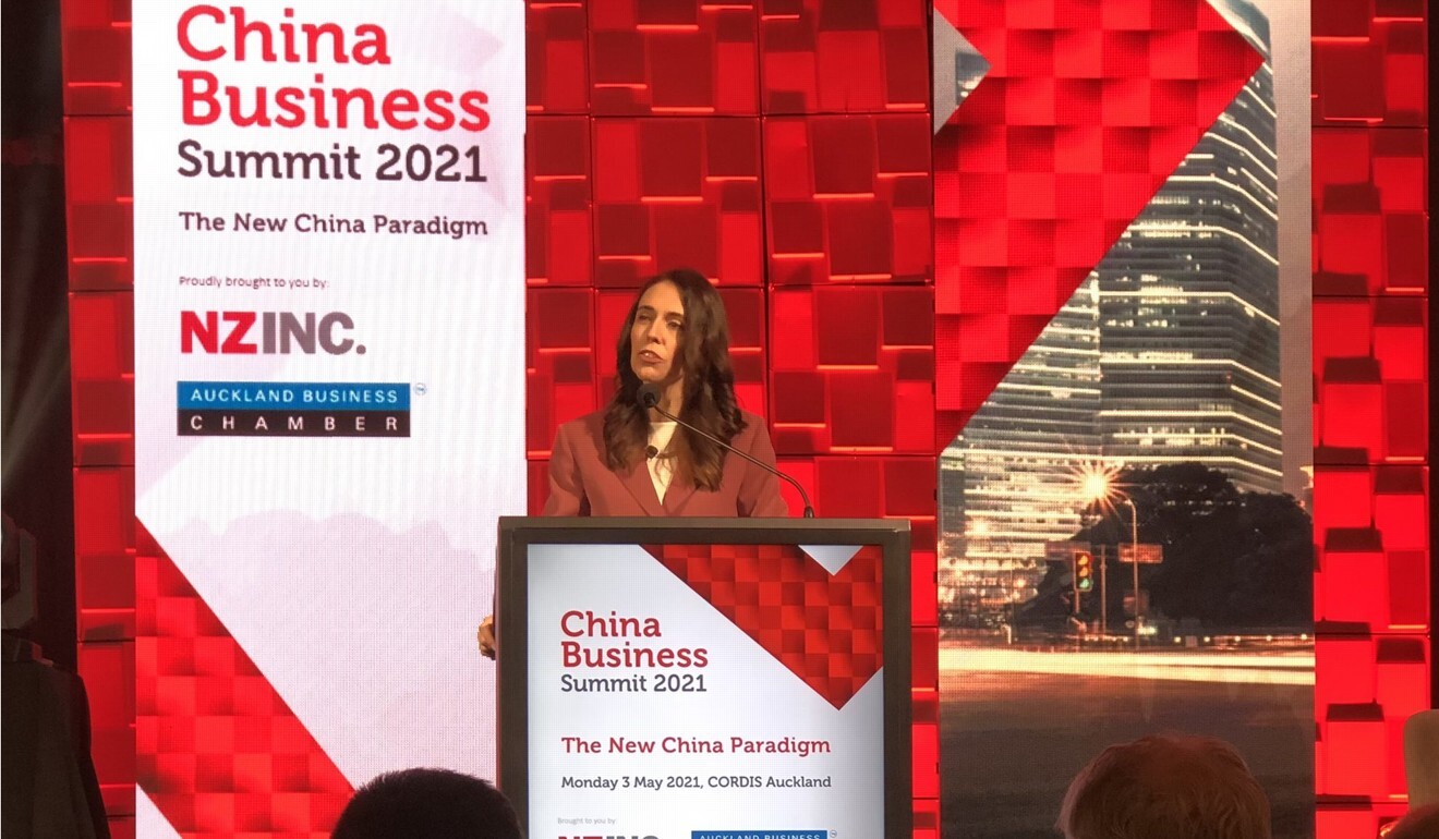 New Zealand Prime Minister Jacinda Ardern speaks at the China Business Summit in Auckland on May 3, 2021. Photo: Twitter