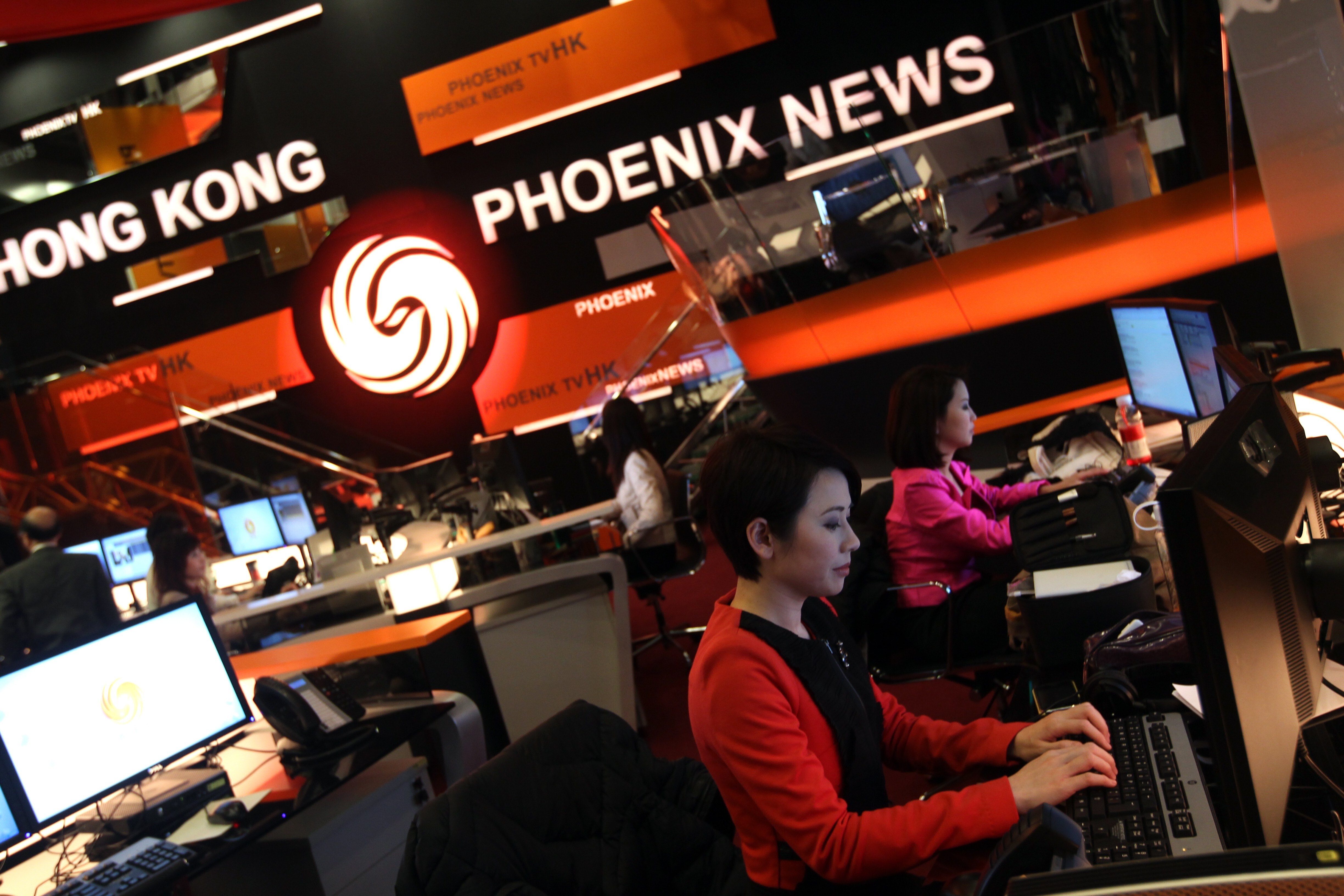 The newsroom of Phoenix Television Corporation in Tai Po Industrial Estate on March 28, 2011. Photo: Handout