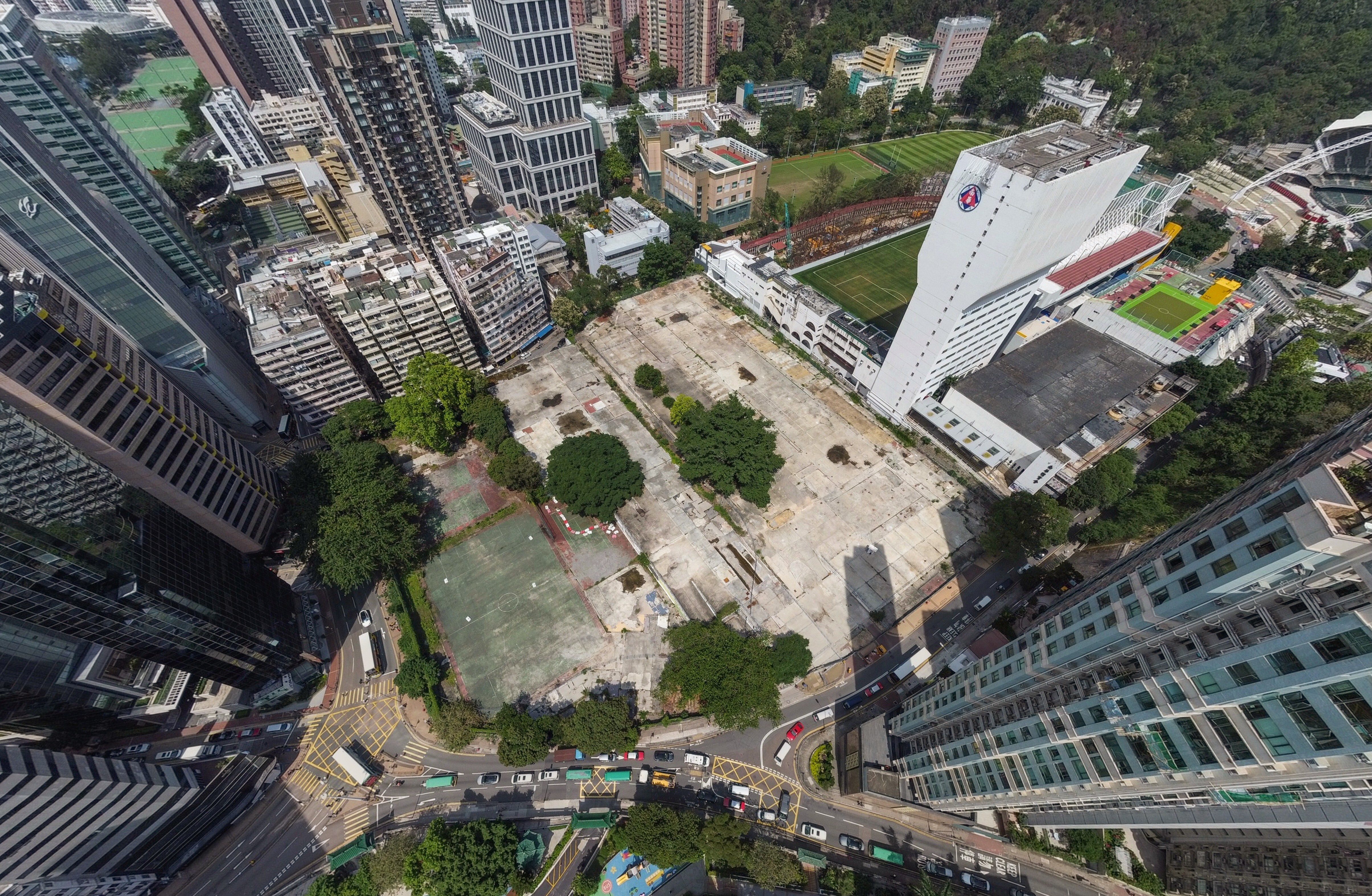 An aerial view of the commercial site at Caroline Hill Road, Causeway Bay. Photo: Martin Chan