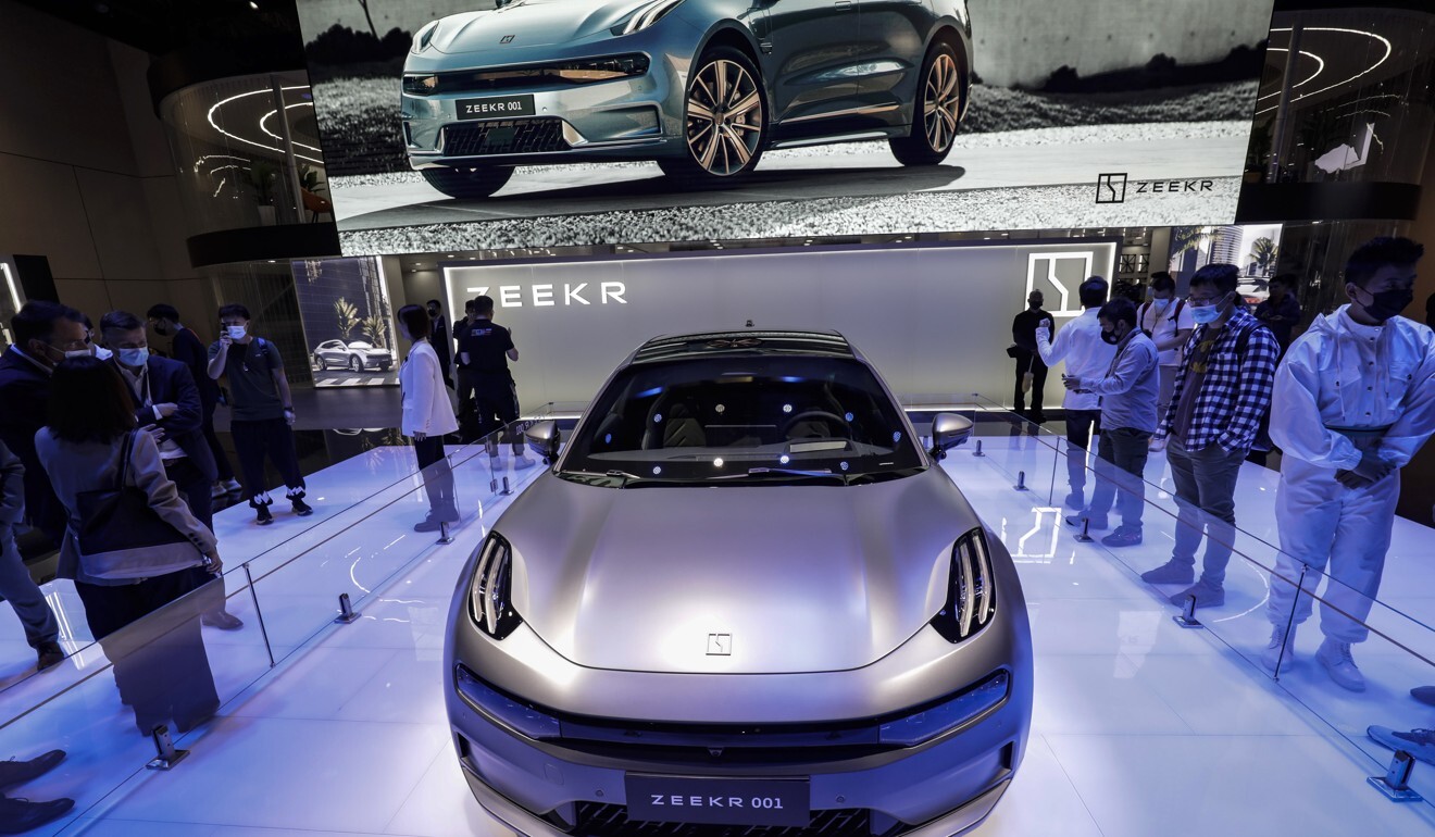 The Geely Zeekr 001 electric vehicle on display at the Auto Shanghai 2021 show in Shanghai, China. Photo: Bloomberg