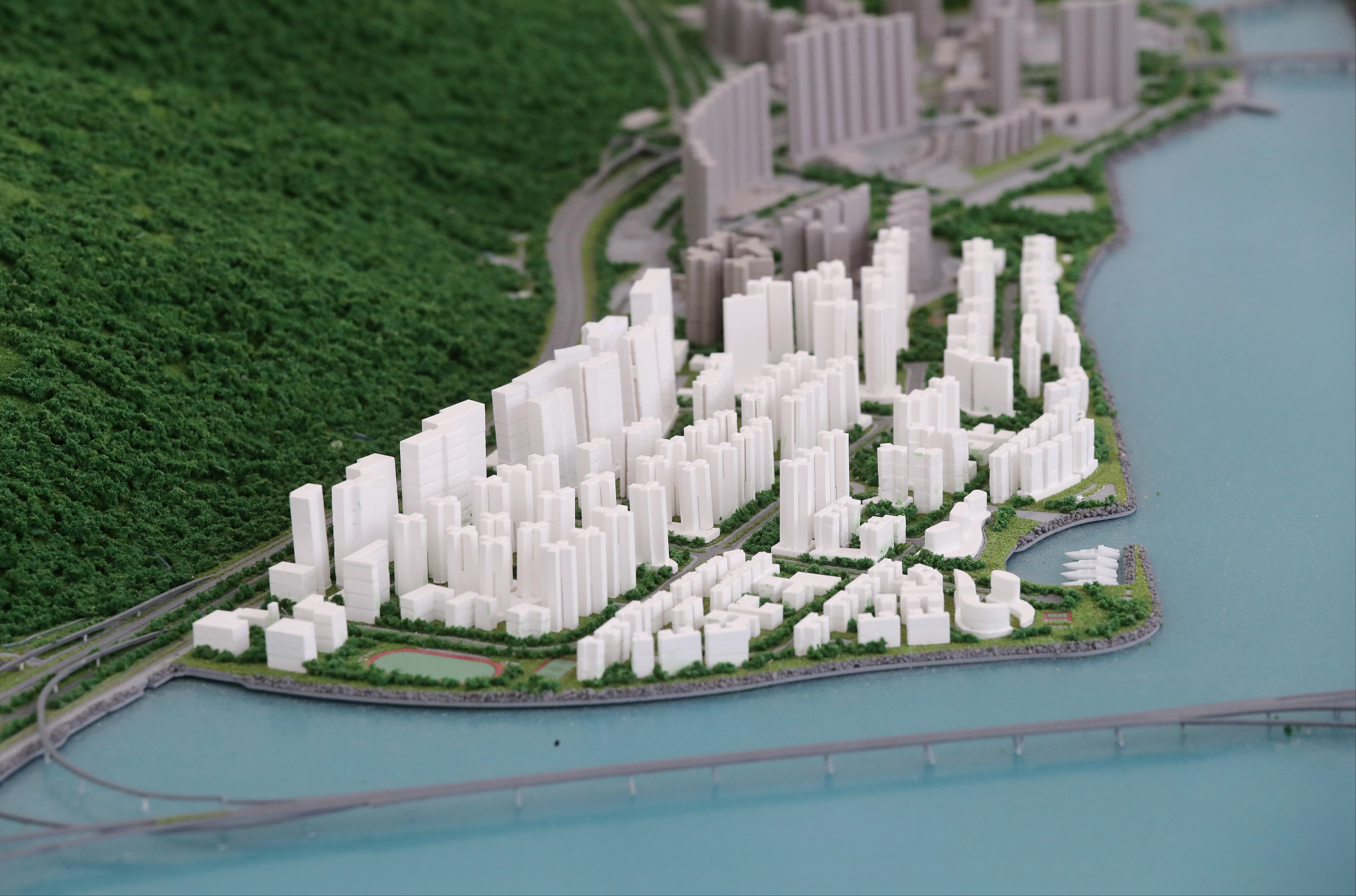 The model plans for the Tung Chung New Town Extension. Photo: K.Y. Cheng