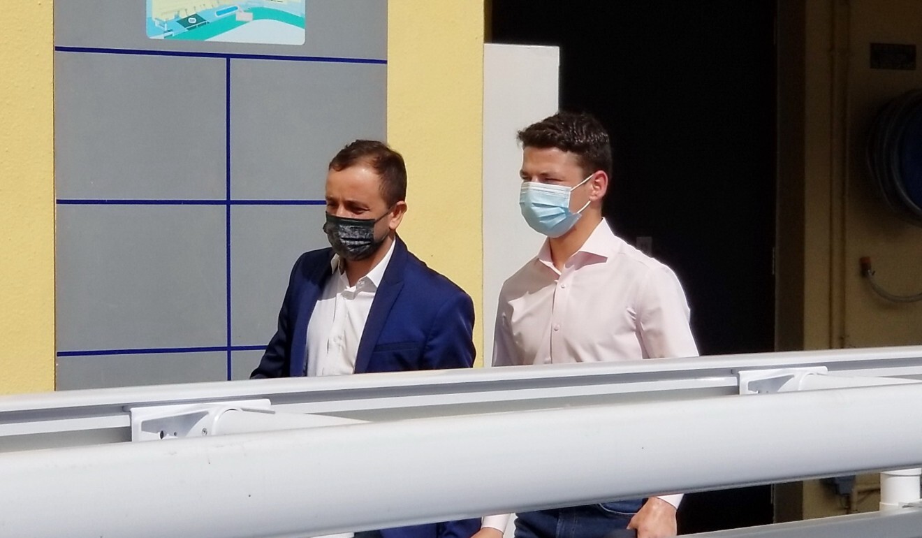 Vagner Borges (right) arrives at his hearing on Monday morning.