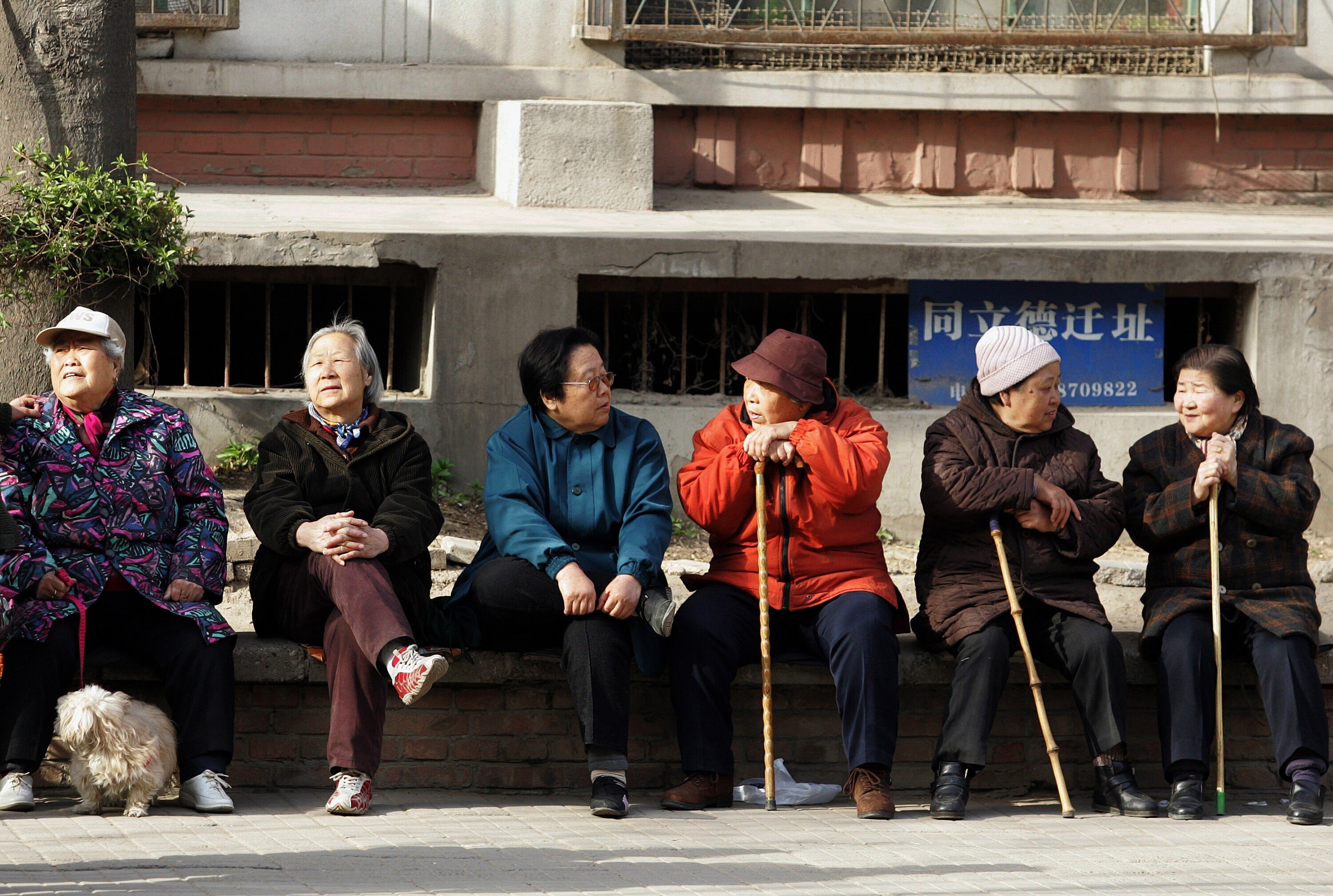 A group of elderly Chinese people enjoys a day in Beijing. China’s state pension fund could run out of money by 2035 by one estimate. Photo: AFP