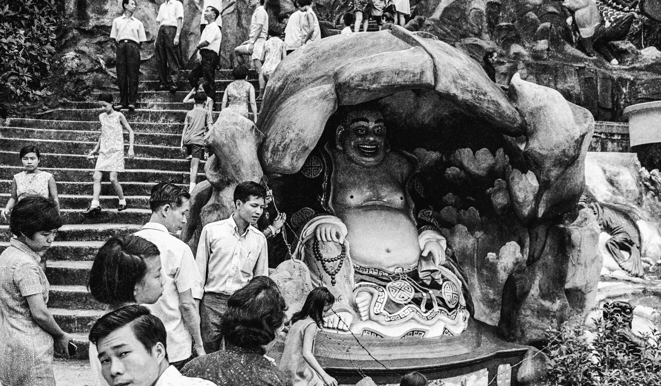 The laughing Buddha at The Tiger Balm Gardens in 1969. Photo: Redge Solley