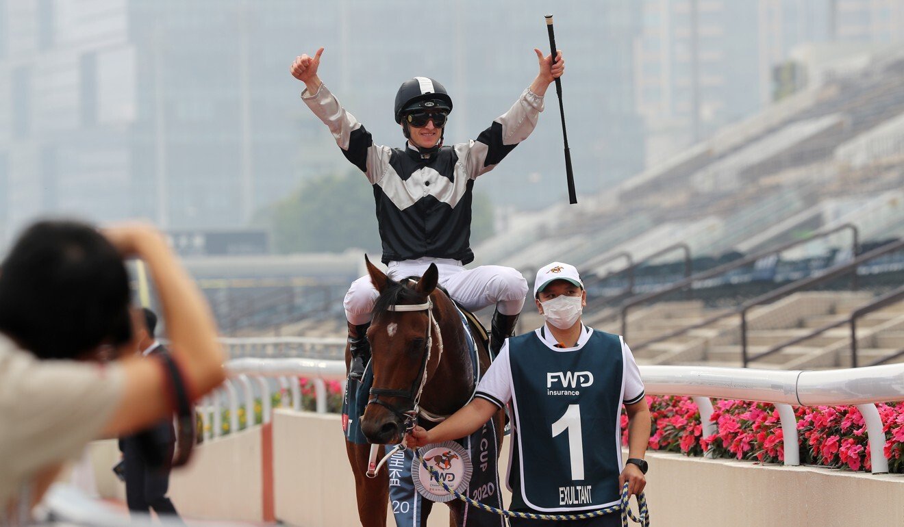 Zac Purton and Exultant return to scale after winning the QE II Cup last year.