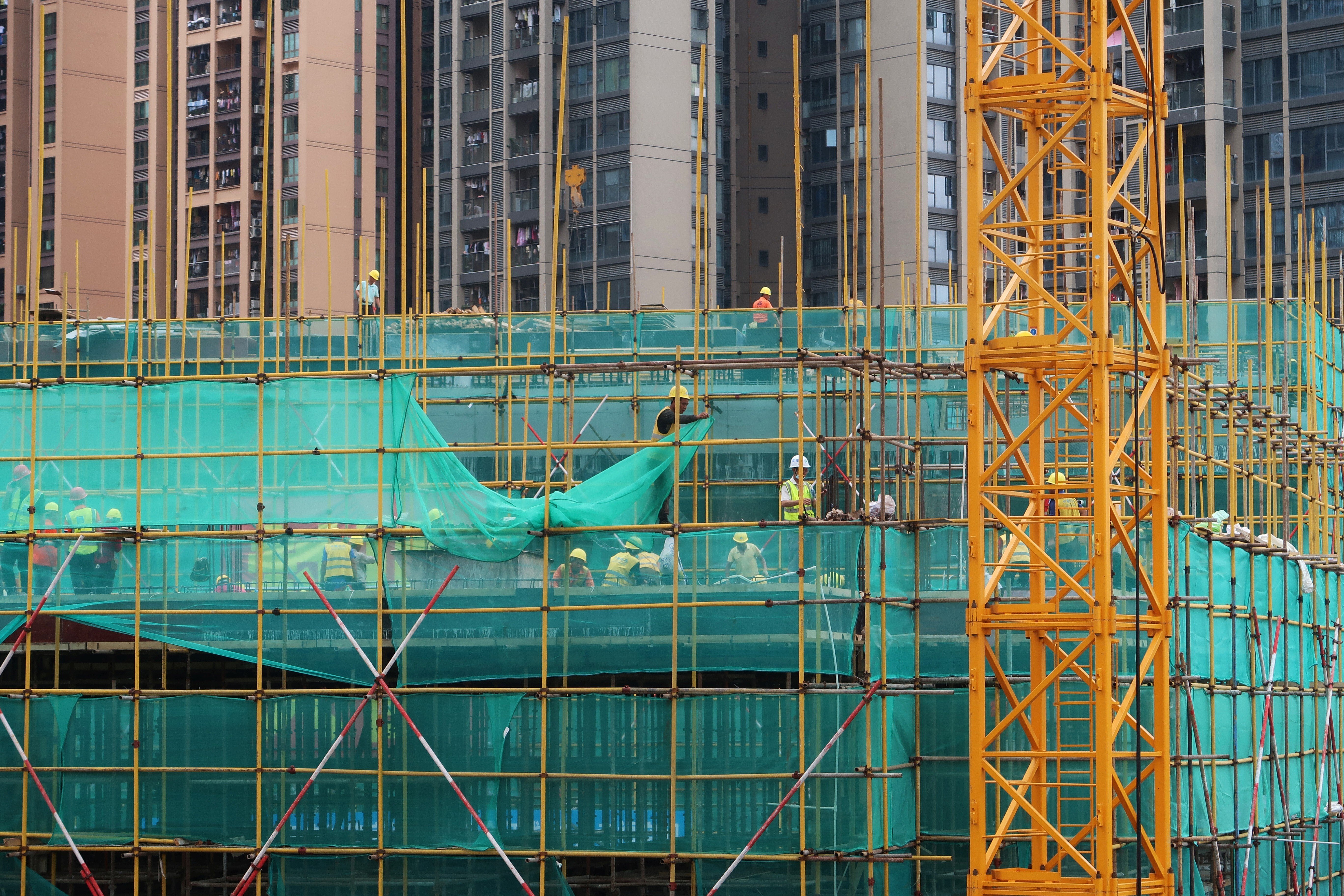 A construction site in Shenzhen. In the first quarter of this year, banks’ loans to the property sector totalled US$7.8 trillion, a year-on-year increase of 10.9 per cent. Photo: Reuters