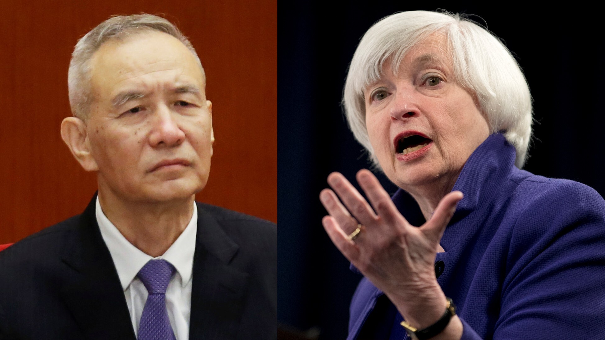 Chinese Vice-Premier Liu He and US Treasury Secretary Janet Yellen have had a virtual discussion about economic issues. Photo: Reuters