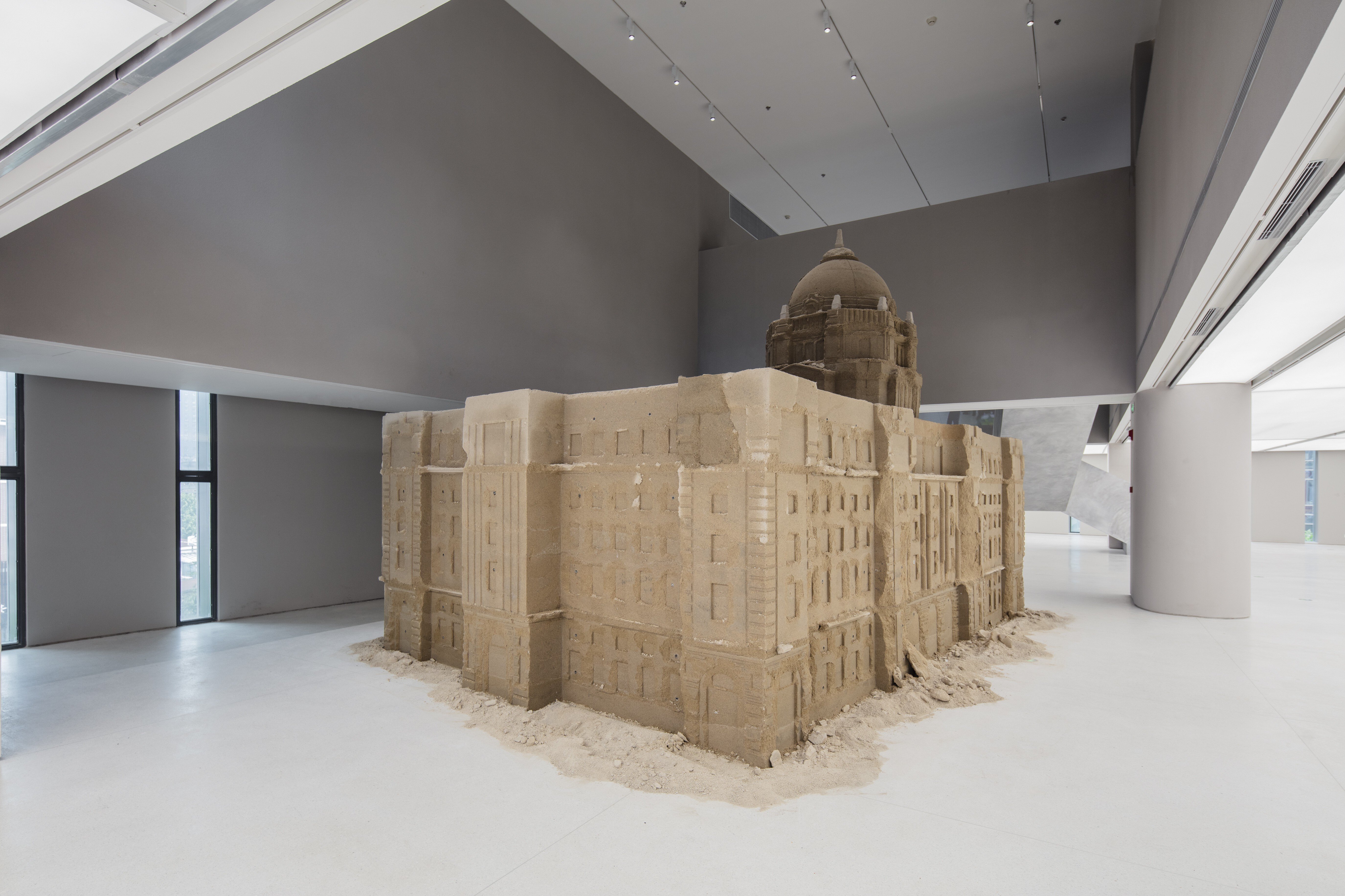 Huang Yong Ping’s work Bank of Sand, Sand of Bank features in the inaugural UCCA Edge exhibition in Shanghai. Photo: UCCA Centre
