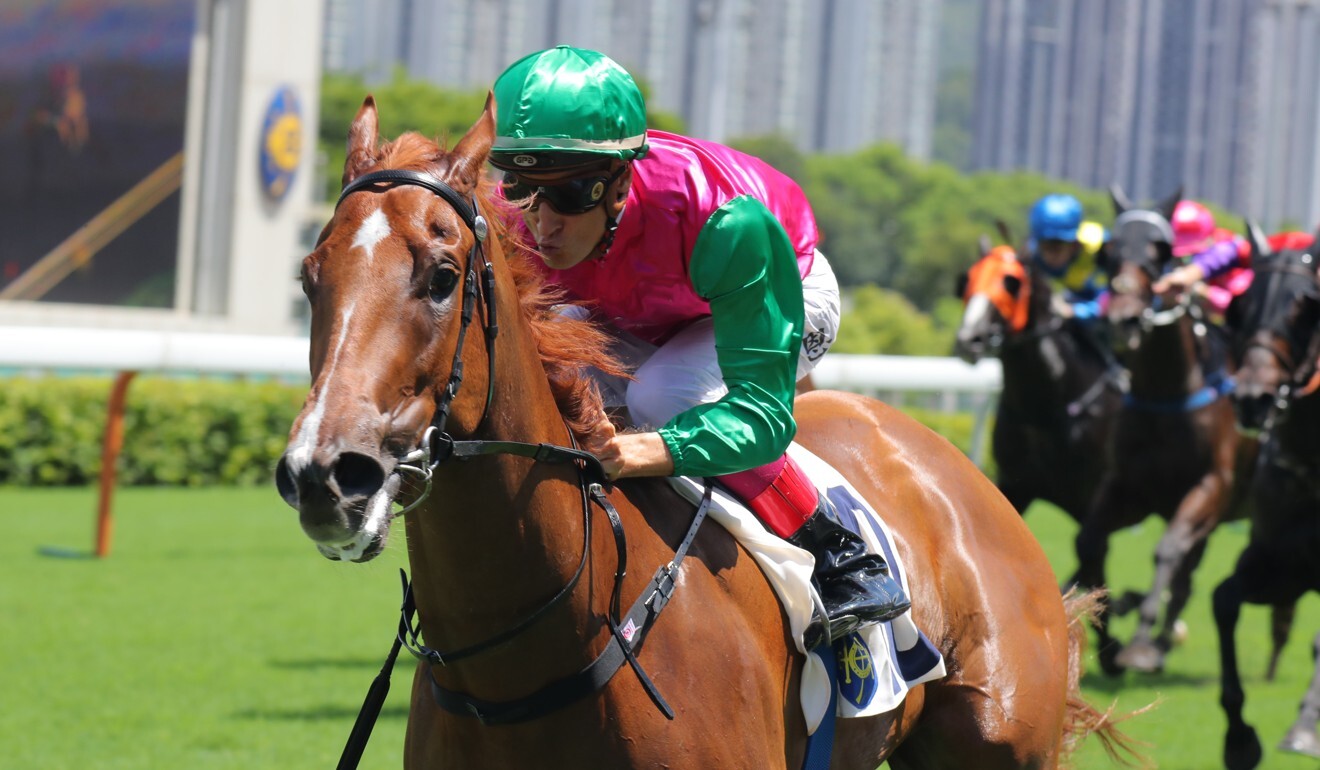 Blake Shinn salutes on Joyful Fortune late last season.