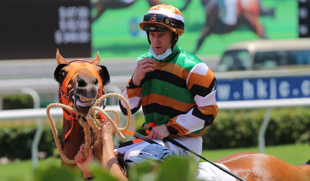 Zac Purton after a recent Sha Tin winner.