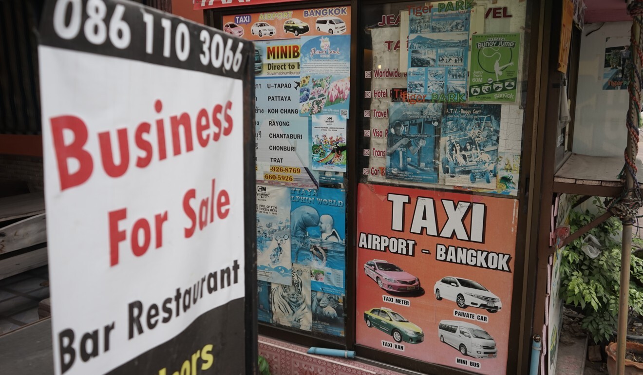 Deserted streets and businesses for sale in Pattaya. Photo: Vijitra Duangdee
