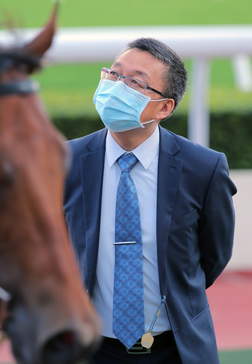 Francis Lui looks over Valiant Dream after a victory at Sha Tin last month.