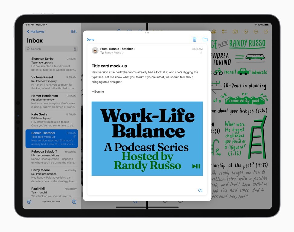 The iPad will have more user friendly and powerful split-screen multitasking. Photo: Apple