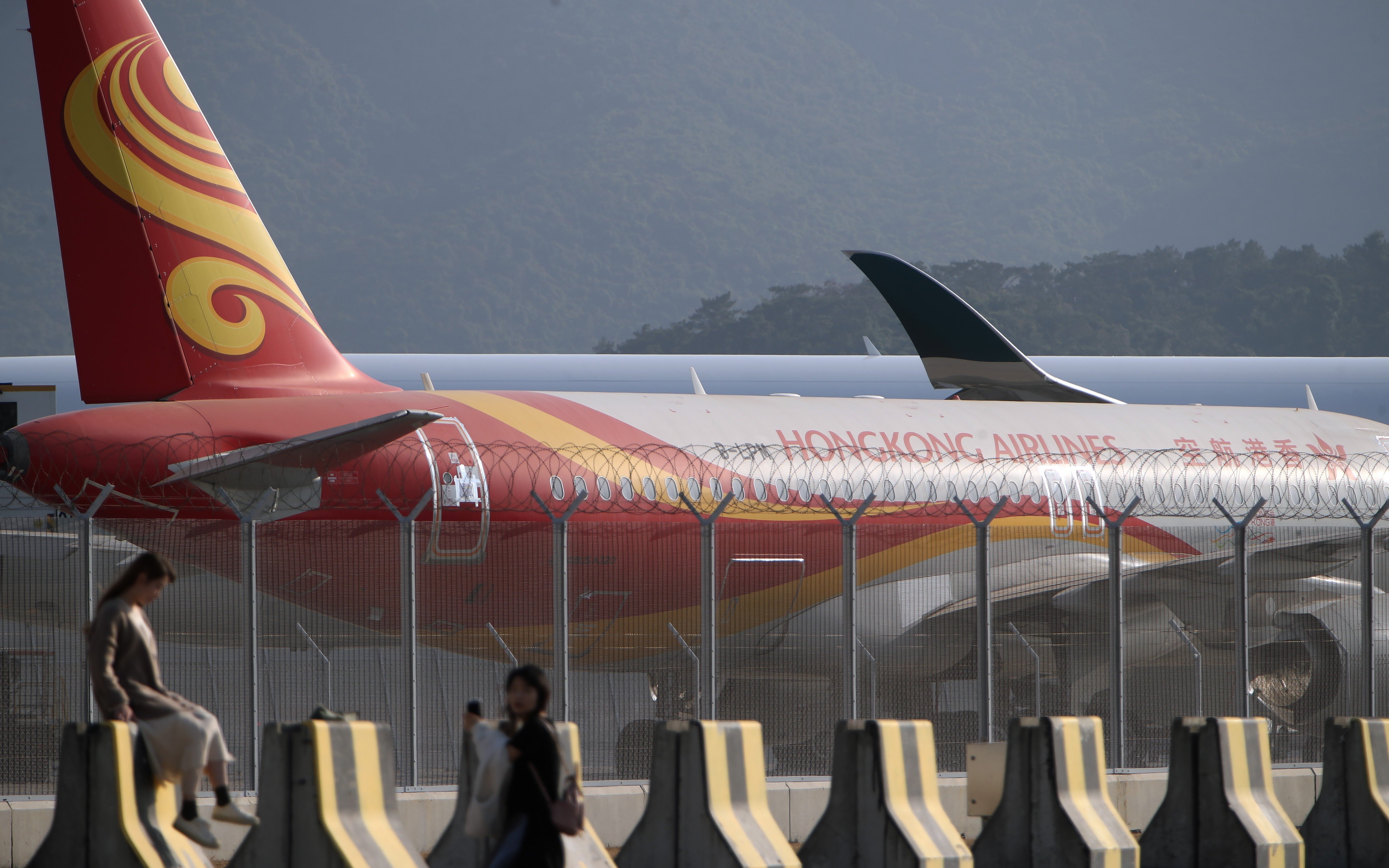A Hong Kong Airlines A320 plane sits on the tarmac at Hong Kong’s airport. Photo: Winson Wong