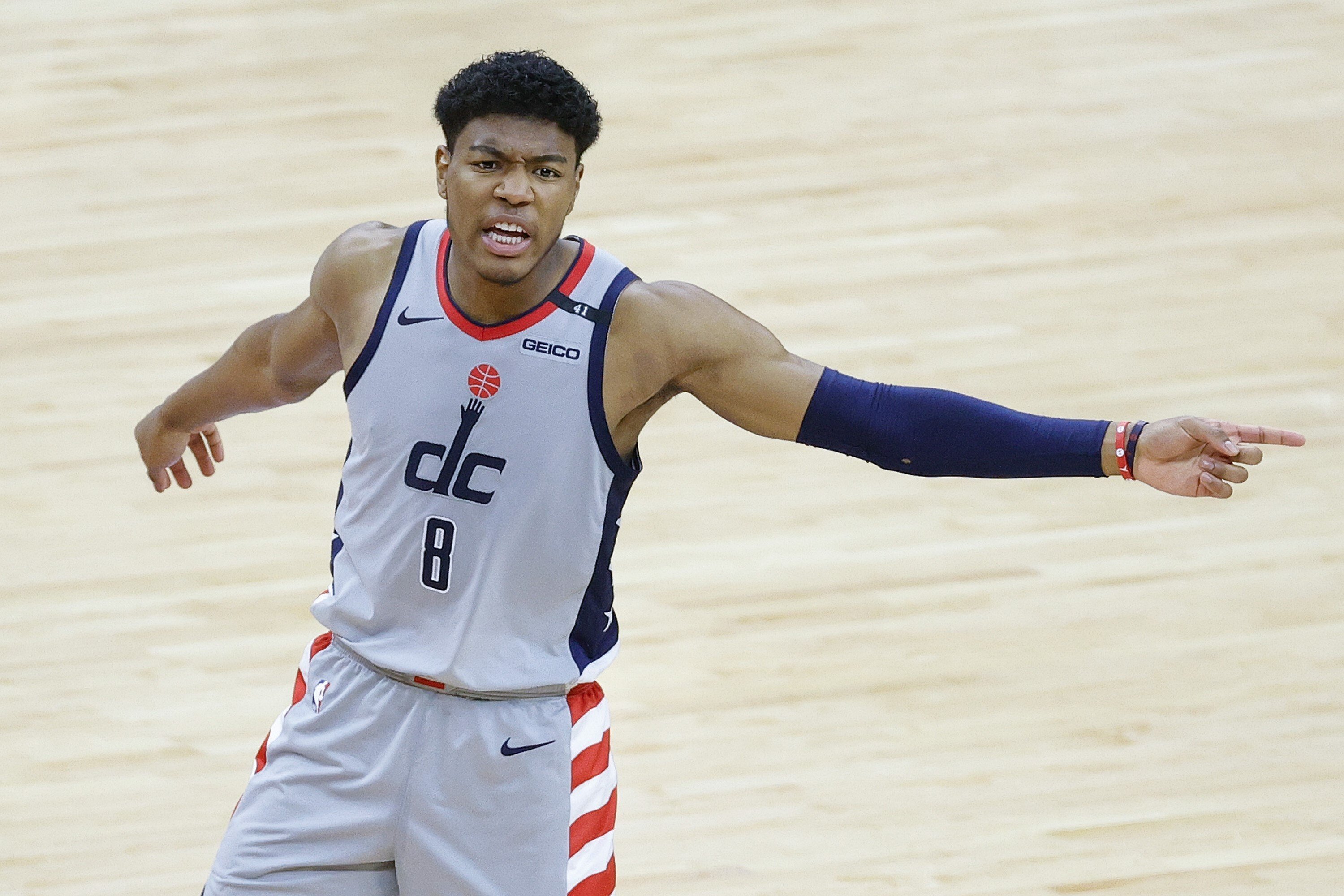 Japanese basketball player Rui Hachimura in a match for the Washington Wizards against the Philadelphia 76ers at the Eastern Conference first round series at the Wells Fargo Centre, in Philadelphia in June. Photo: AFP
