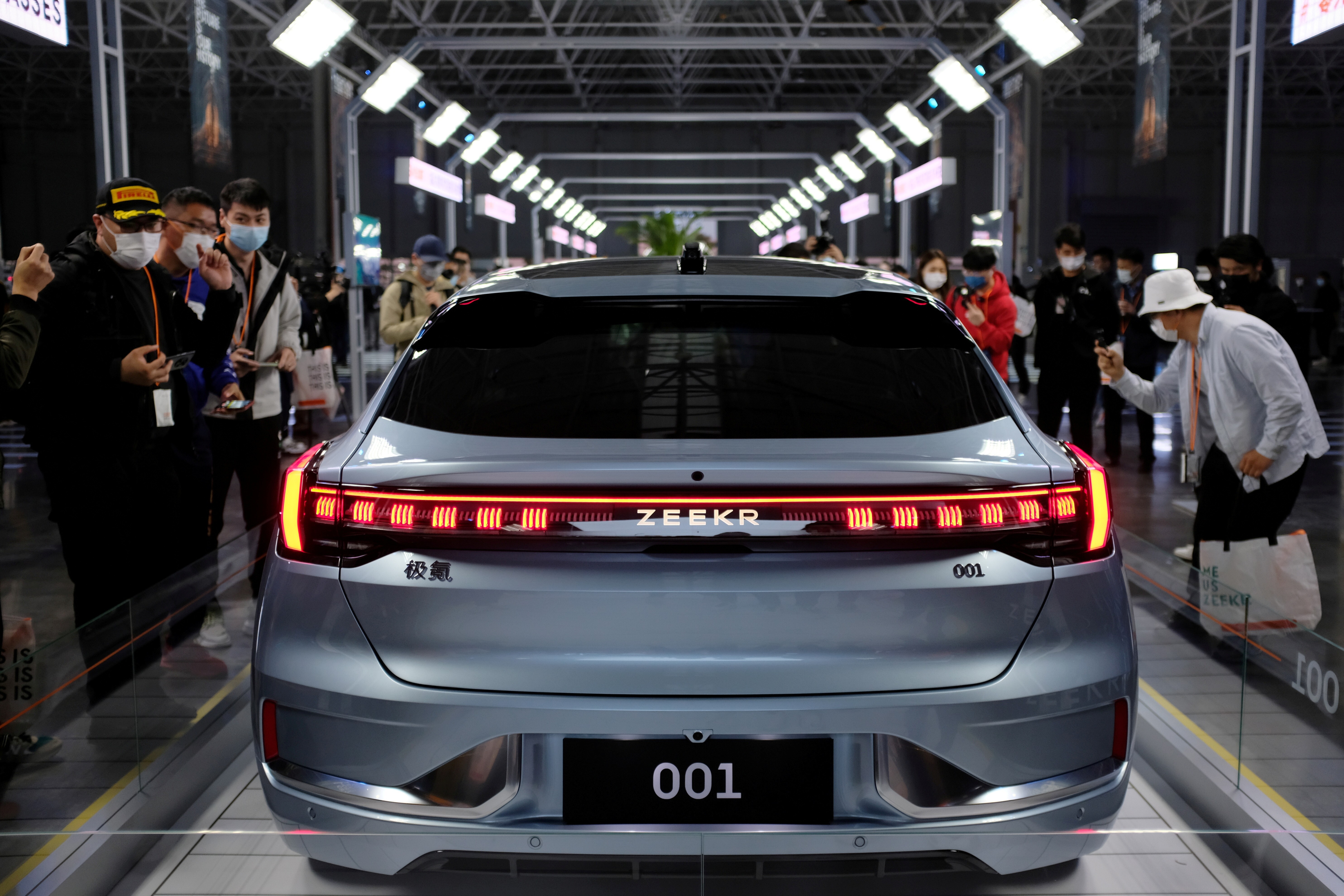 Visitors checkout Zeekr 001, a model from Geely's new premium electric vehicle brand Zeekr, at its factory in Ningbo, Zhejiang province. Photo: Reuters