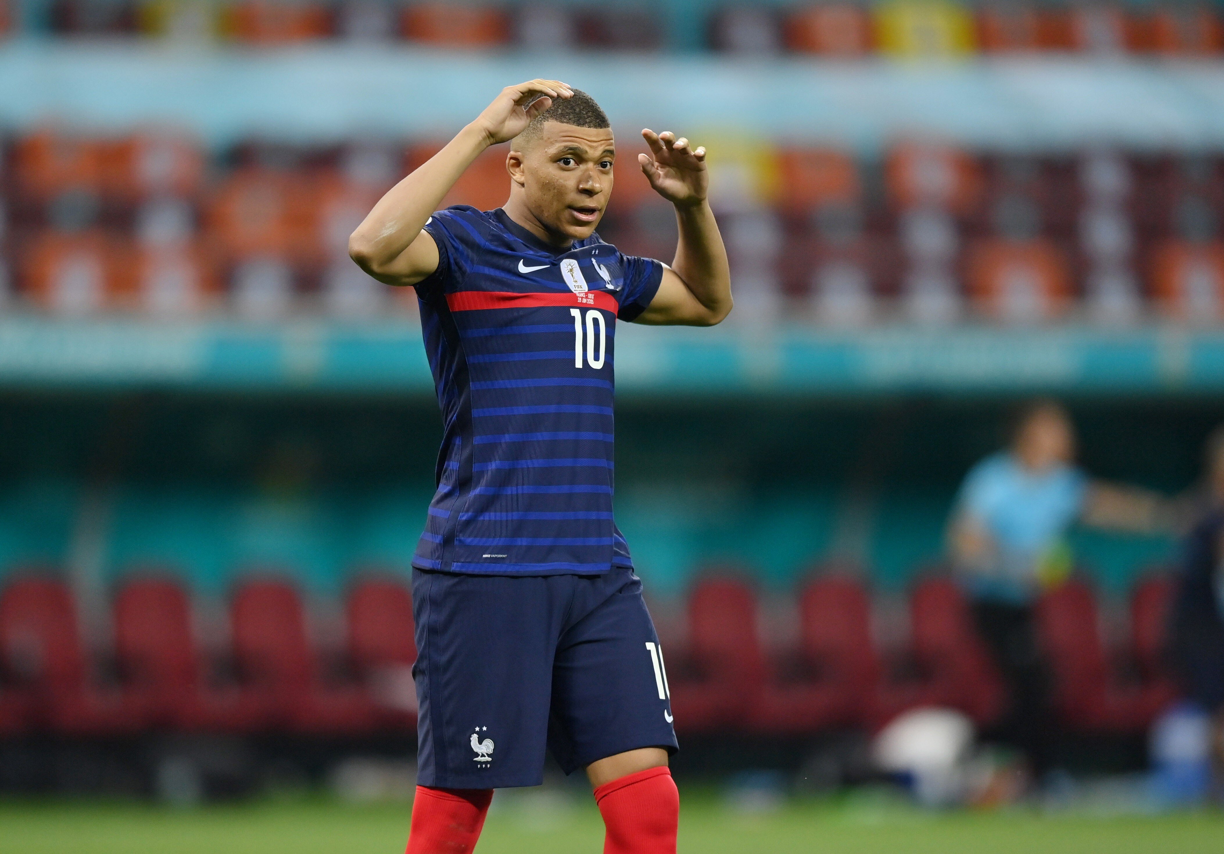 Kylian Mbappe reacts after his decisive spotkick is saved in a penalty shoot-out loss to Switzerland at Euro 2020. Photo: Reuters