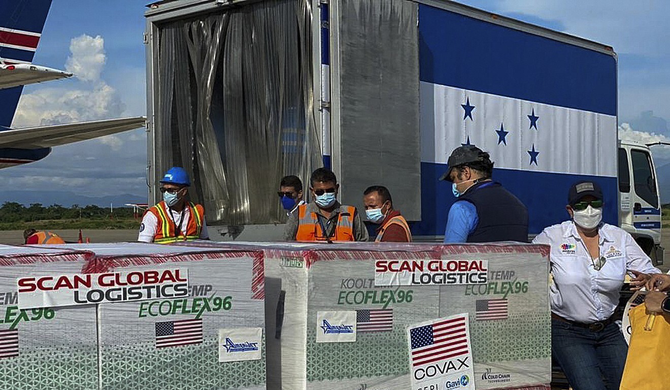 Honduras receives a shipment of vaccines donated by the United States, which has promised to provide 580 million doses around the world. Photo: AFP