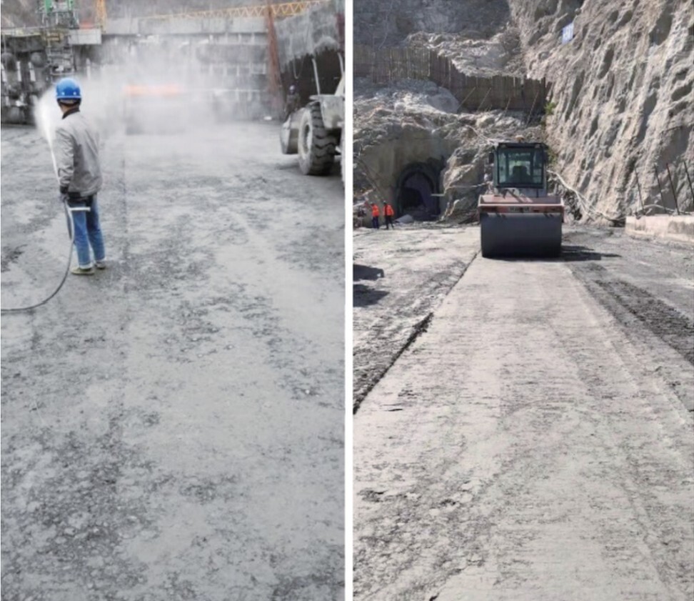 A robotic roller helps to complete the Han-Wei water diversion project. Photo: Handout