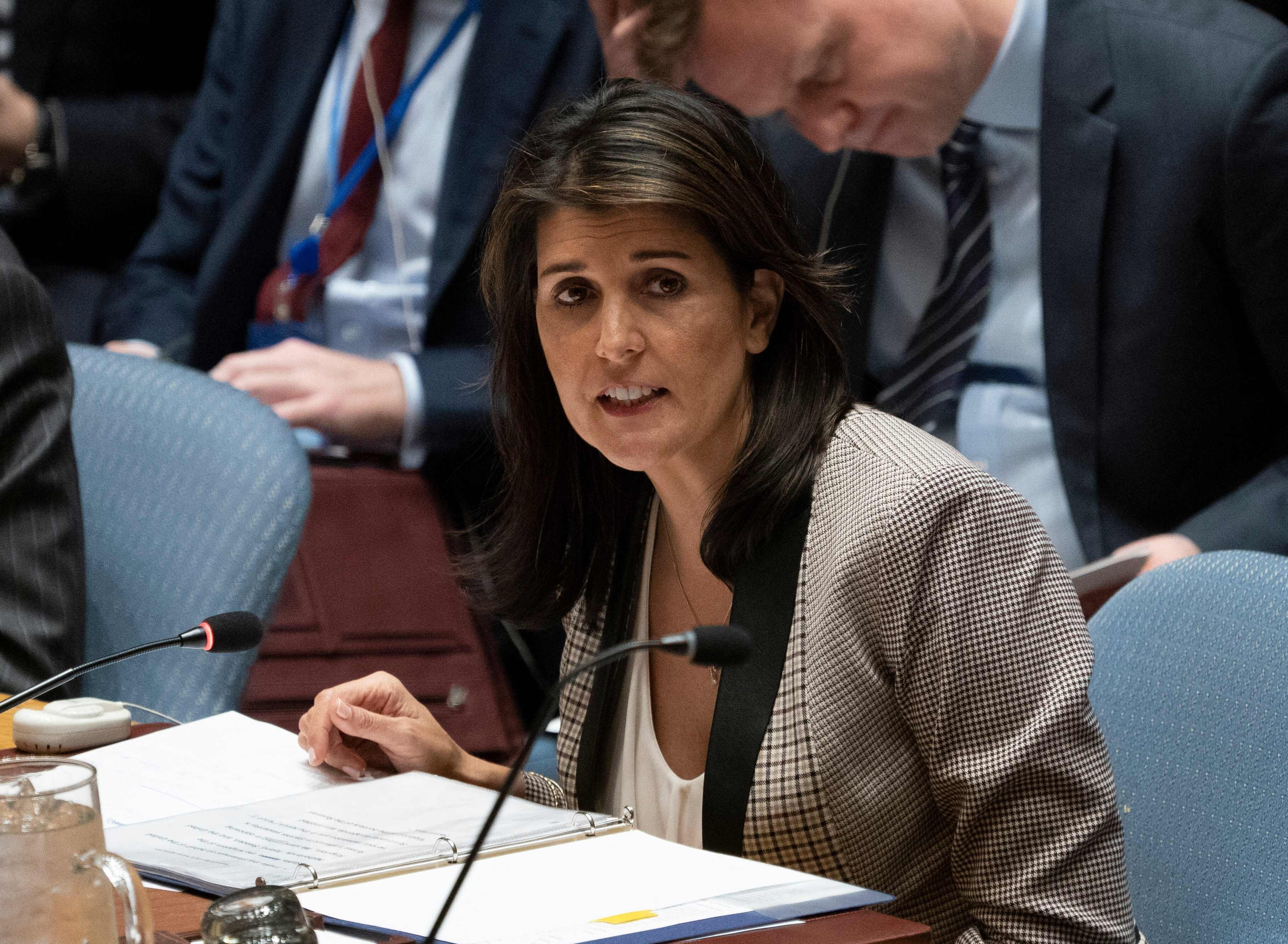 Nikki Haley, former US ambassador to the United Nations, writes in a Foundation for Defence of Democracies report that the US “must stand up to our adversaries, unmistakably and unapologetically”. Photo: AFP