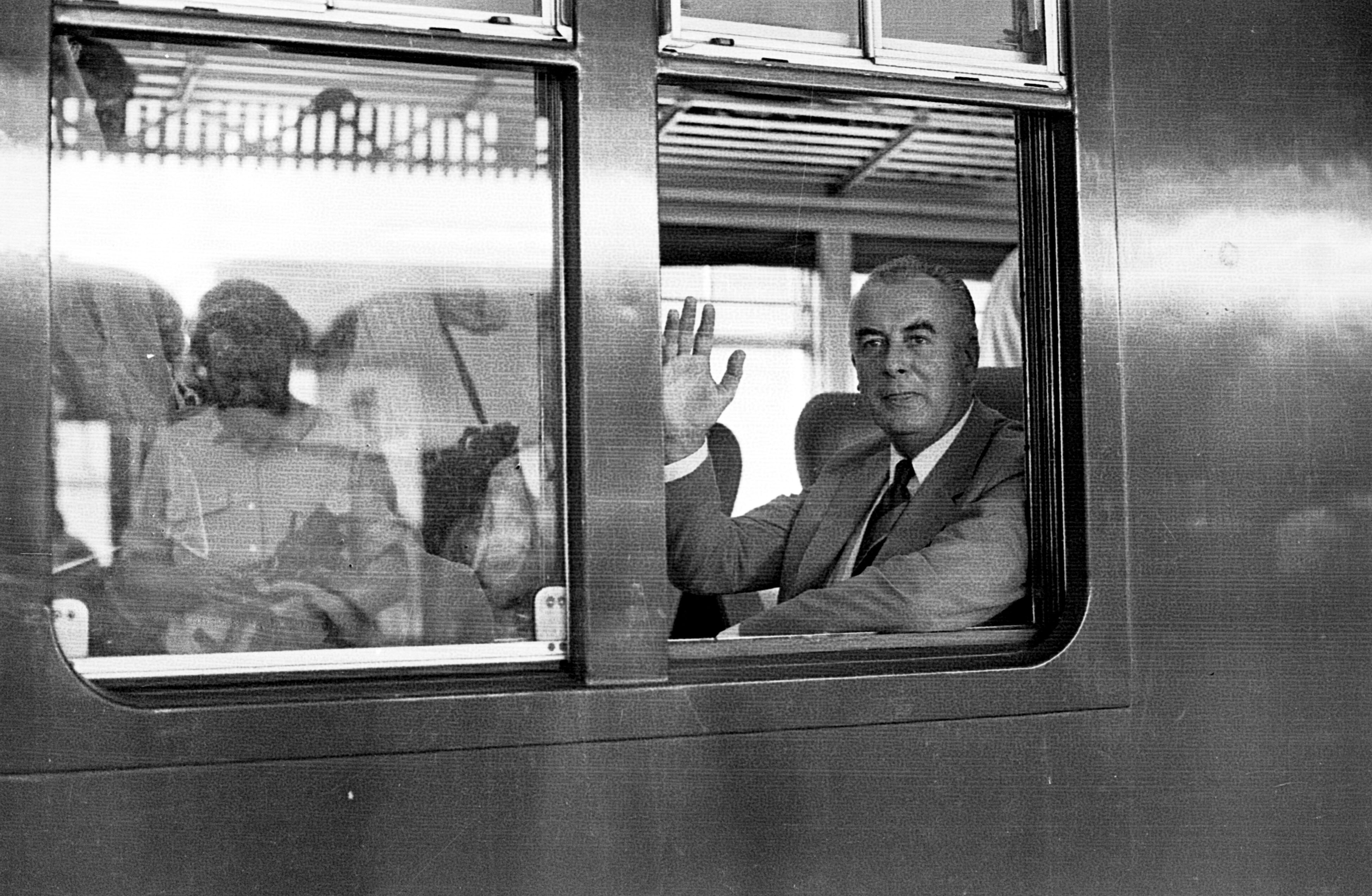 Gough Whitlam, then-leader of Australia’s opposition Labor party, departs Hong Kong for mainland China at the head of a delegation in 1971. Photo: SCMP