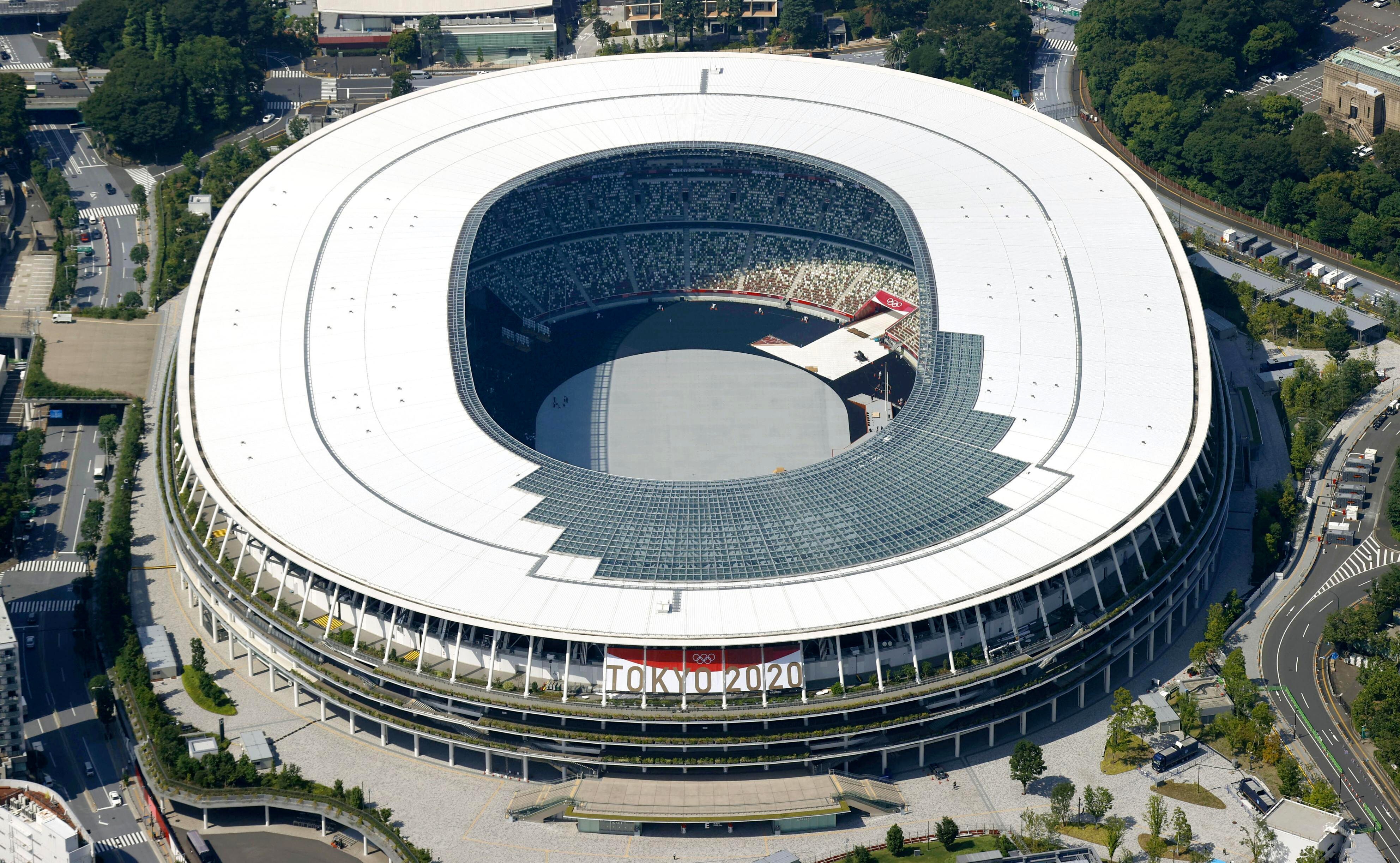 The National Stadium in Tokyo. Photo: Kyodo News via AP