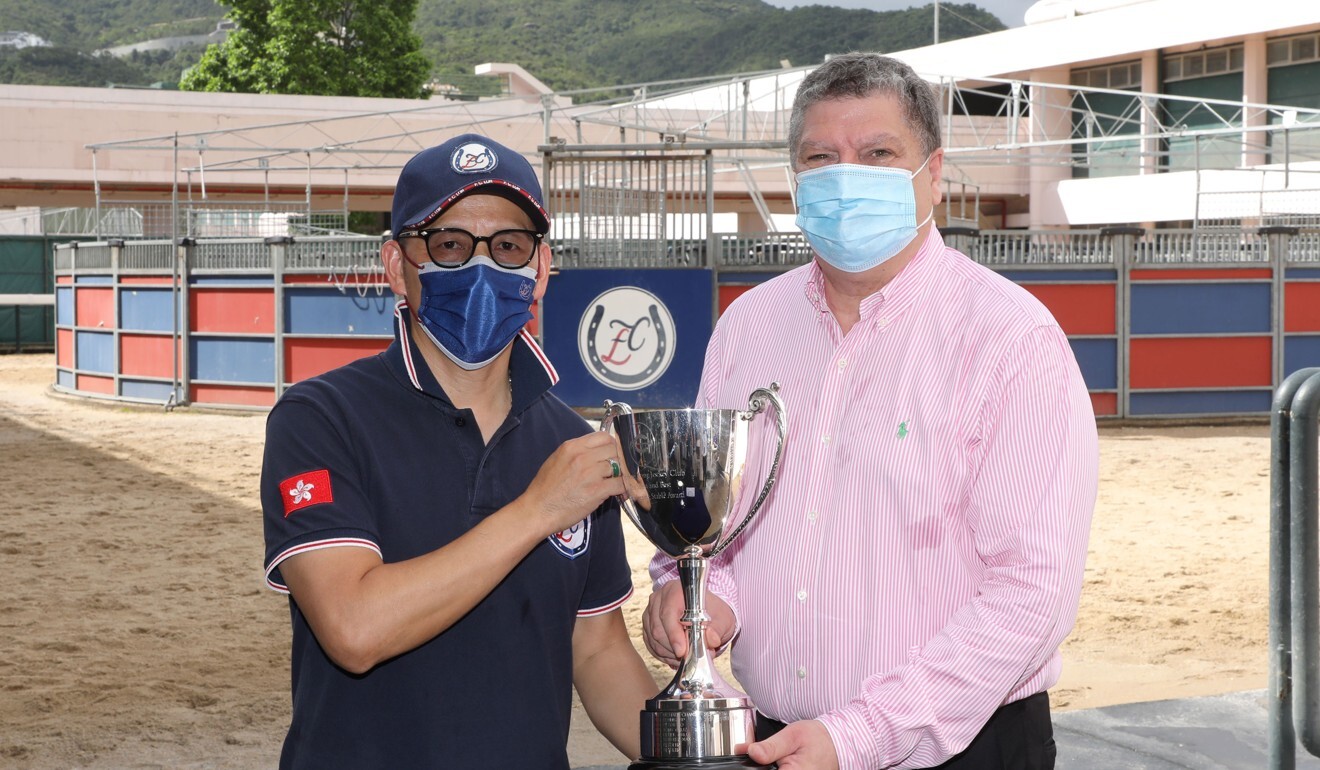 Trainer Frankie Lor and the Jockey Club’s Bill Nader.