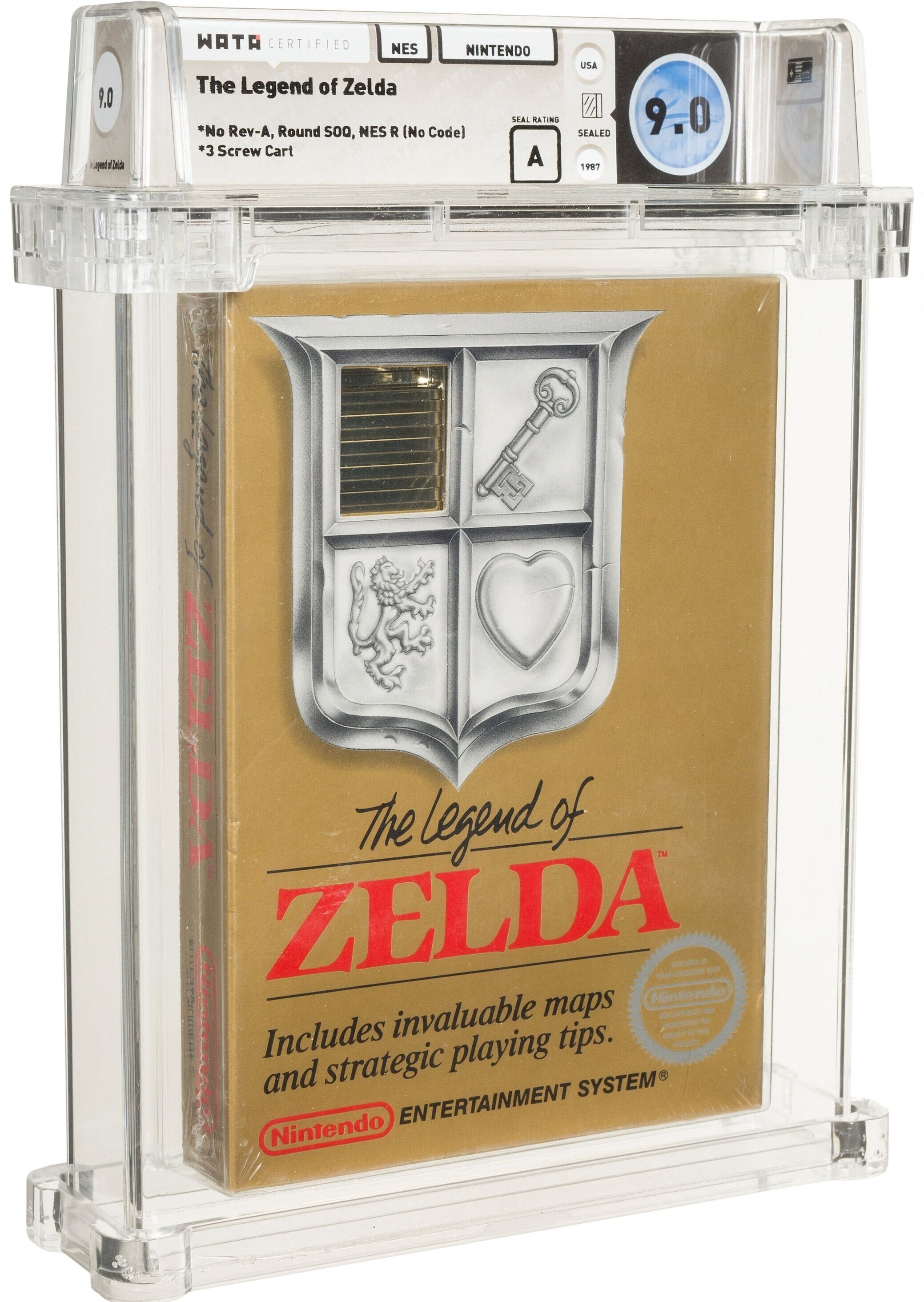 A sealed copy of the Nintendo NES game The Legend of Zelda has sold at auction for US$870,000, auction house Heritage Auctions announced Photo: Heritage Auctions / AFP