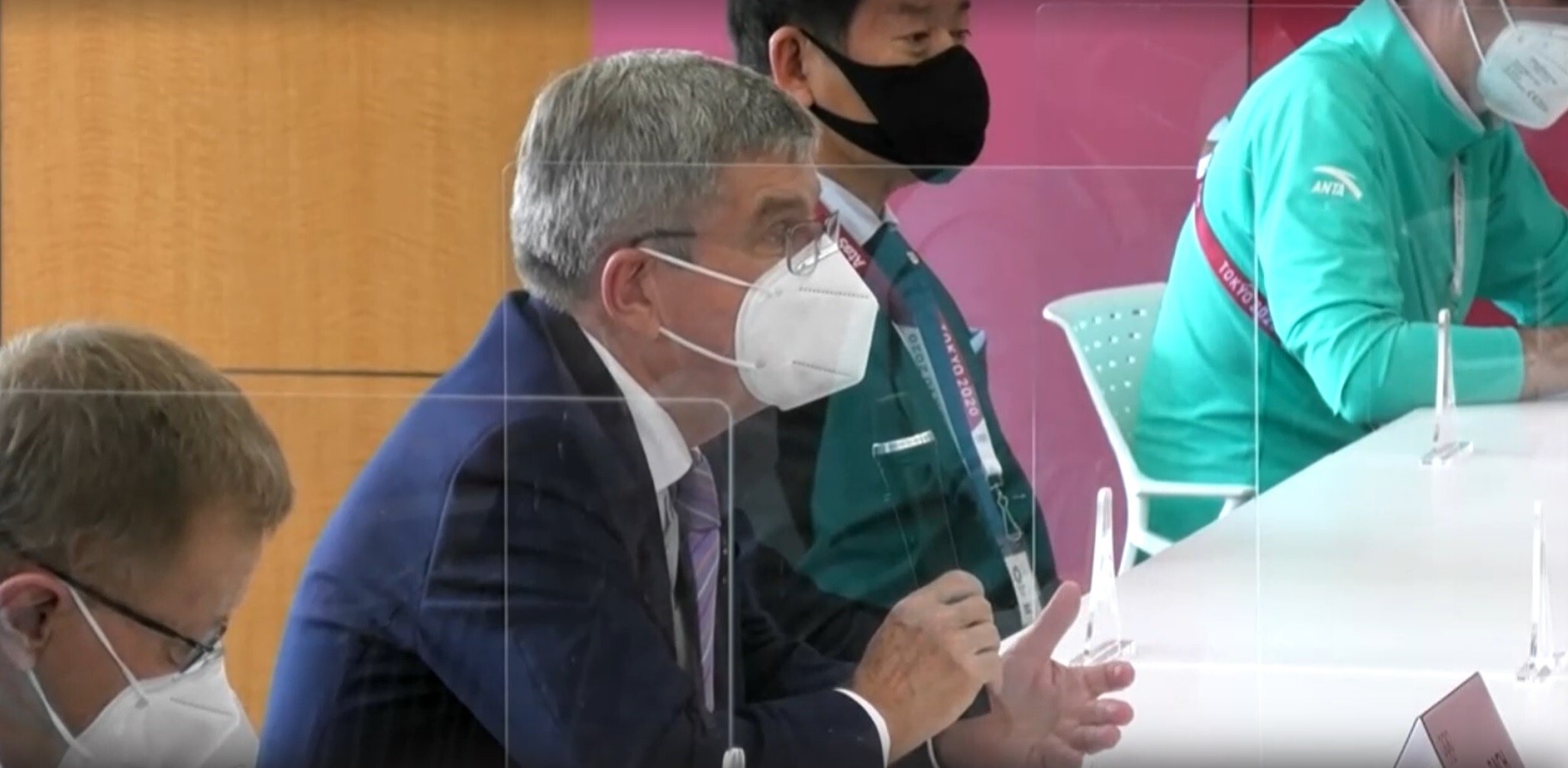 IOC president Thomas Bach at a meeting with Tokyo 2020 organisers on Tuesday. Photo: IOC