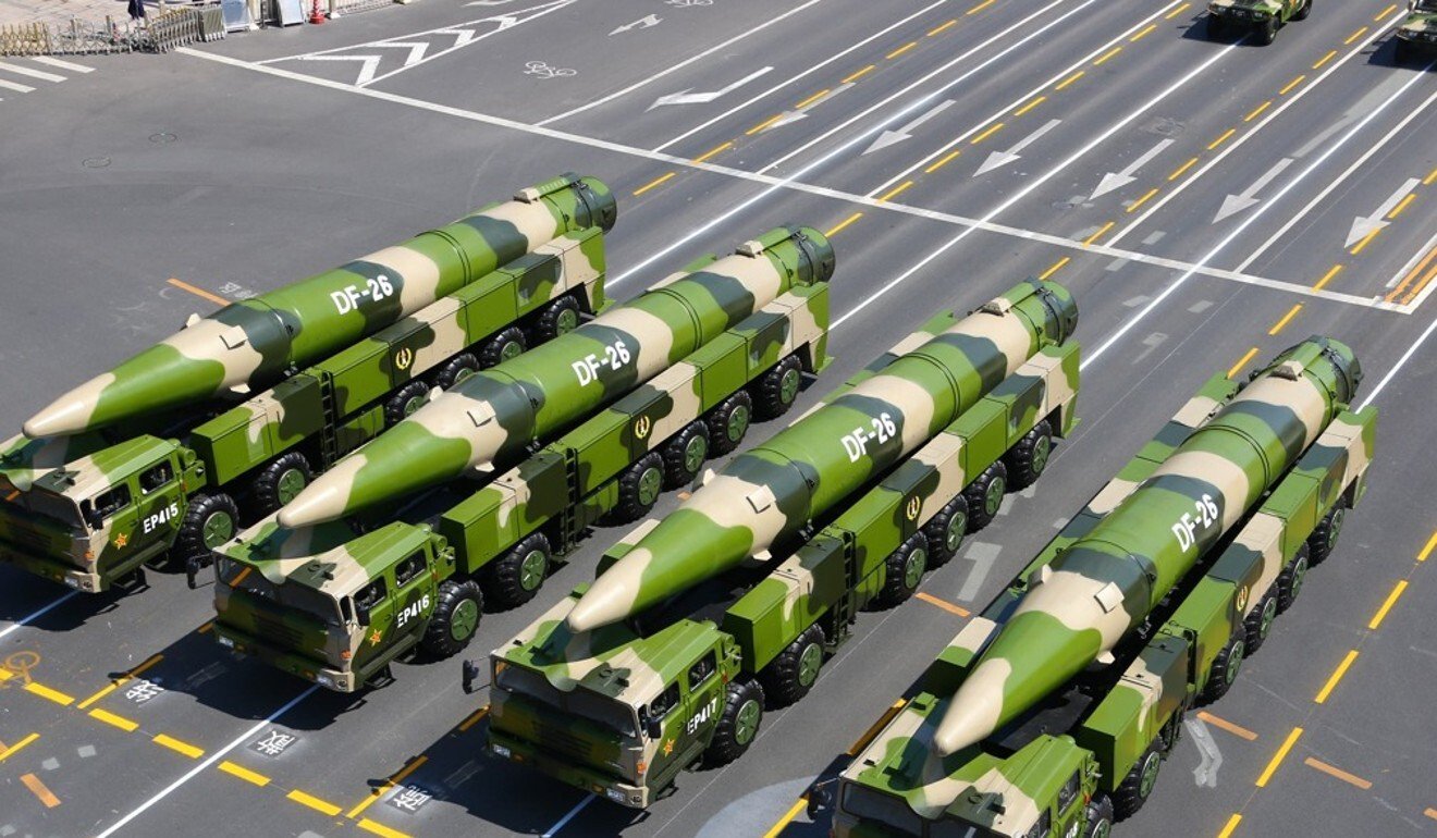 China’s Dong Feng-26 missiles could strike Guam. Photo: Xinhua