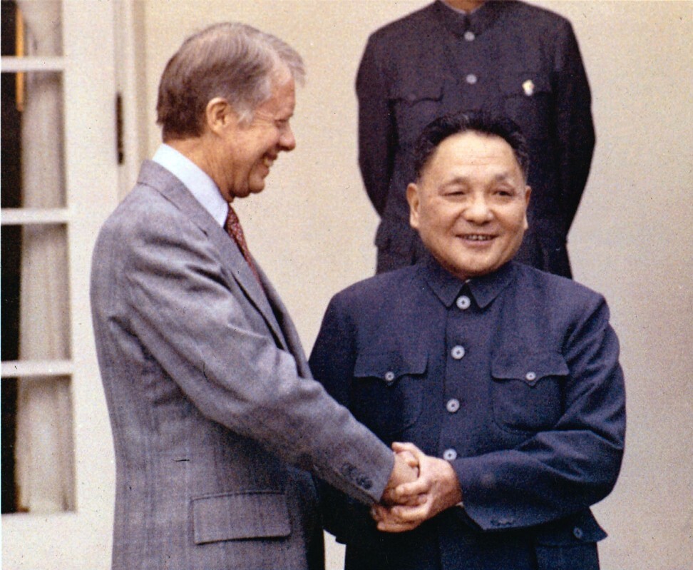 Former US president Jimmy Carter and Deng Xiaoping outside the Oval Office in 1979. Photo: AP Photo
