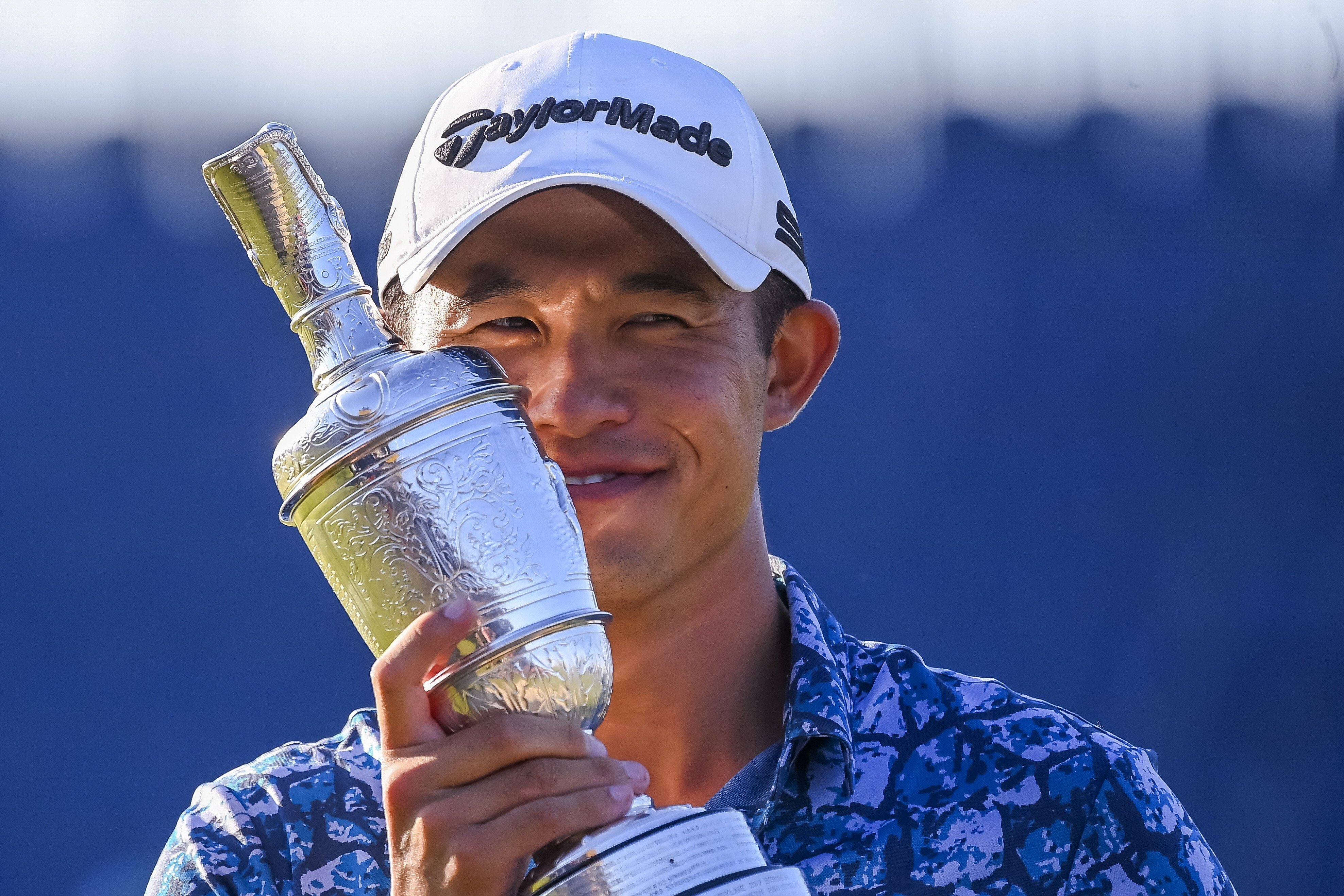 Collin Morikawa of the US wins The Open 2021 golf championship at Royal St George’s golf course in Sandwich, Kent, Britain on Sunday. Photo: EPA-EFE