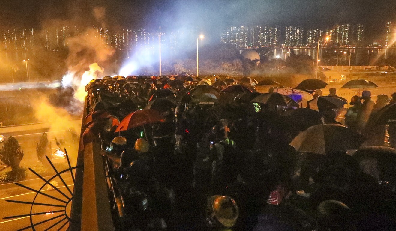 The clashes at Chinese University would go down as one of the most violent episodes of the months-long protest movement. Photo: Felix Wong