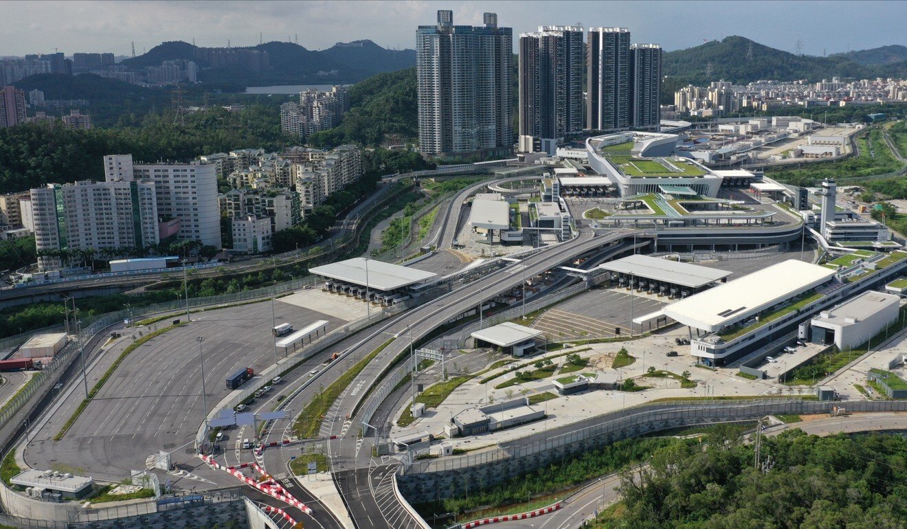 Aerial view of the Liantang Port and Heung Yuen Wai Boundary Control Point. Photo: SCMP