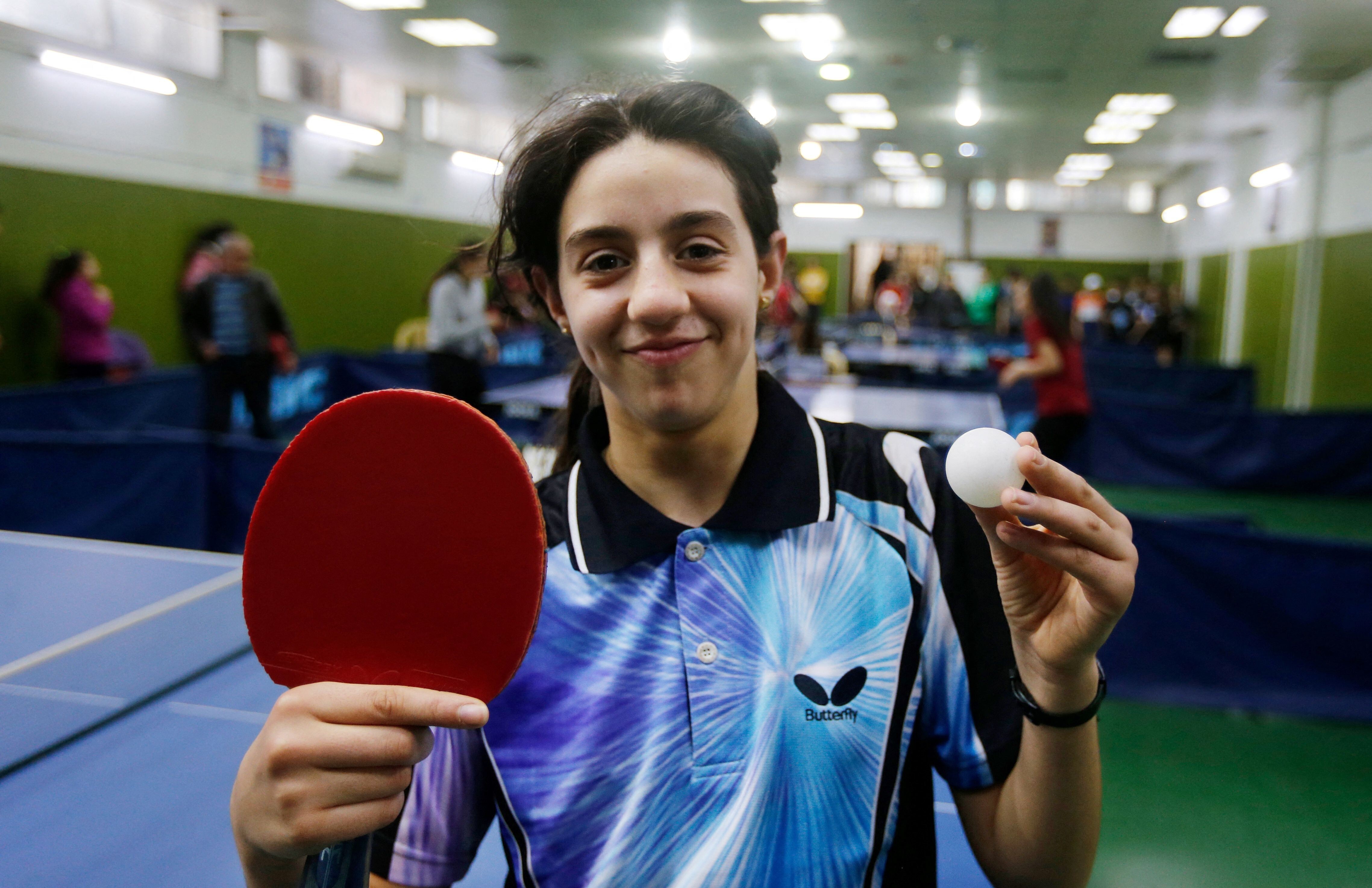 The Tokyo Olympics’ youngest competitor, Hend Zaza, was just five when she first picked up a table tennis paddle. Photo: AFP