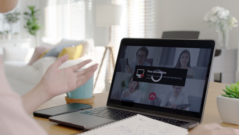 Poor internet connections can lead to a variety of problems, including the disruption of video conference calls while people are working from home. Photo: Shutterstock