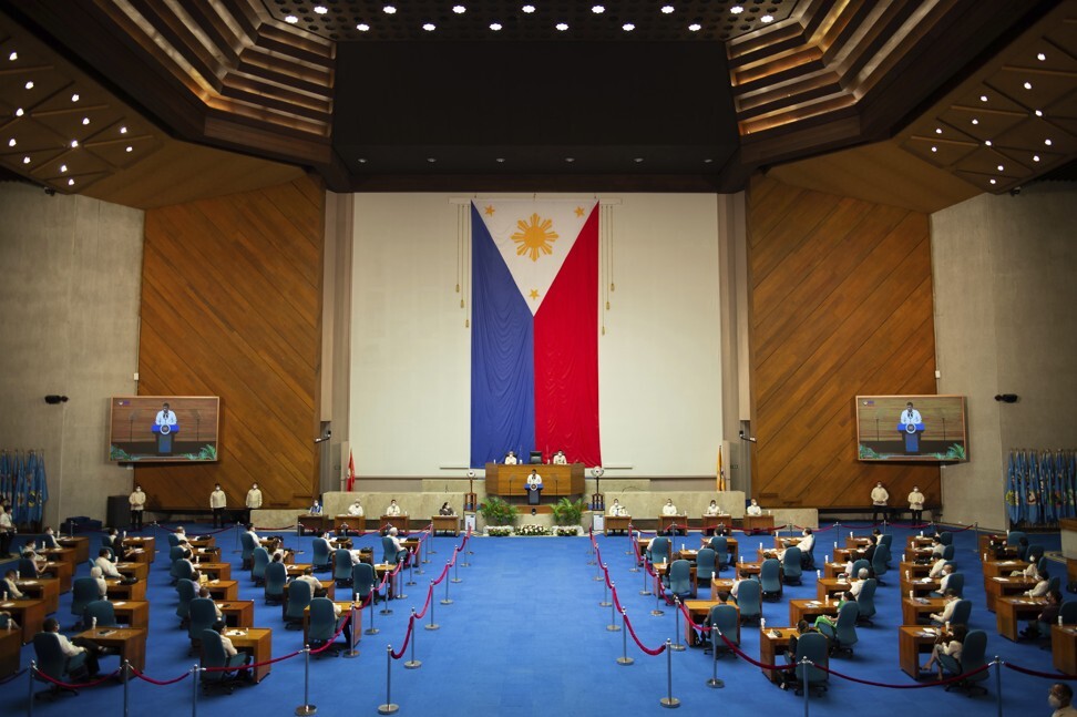 Duterte delivers his final State of the Nation Address at the House of Representatives in Quezon City, Philippines on July 26. Photo: AP