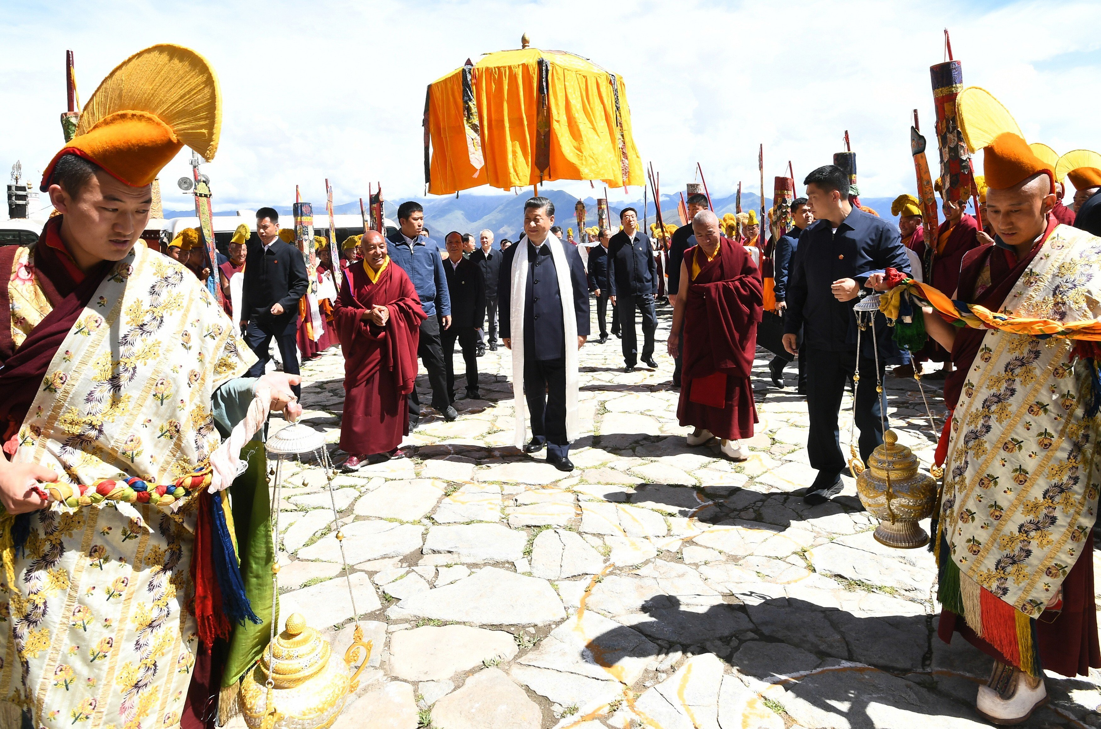Xi Jinping, during his visit to the Drepung Monastery in Lhasa. Photo: Xinhua
