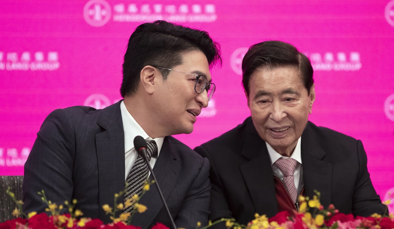 Lee Shau-kee with his son Martin. Photo: Robert Ng