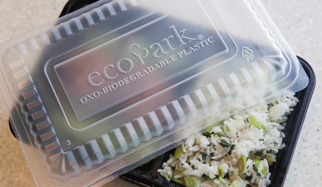Shanghai Lane restaurants use oxo-biodegradable plastic lunchboxes, something that adds thousands of dollars to its monthly expenses. Photo: Edmond So