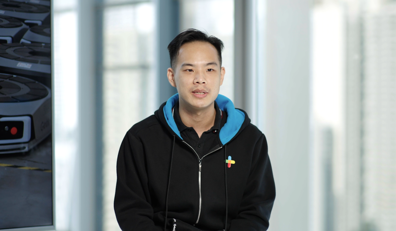 Kerr He, a product specialist at Geek+, has valued the opportunity to learn from engineers at the company while working to improve its technology.