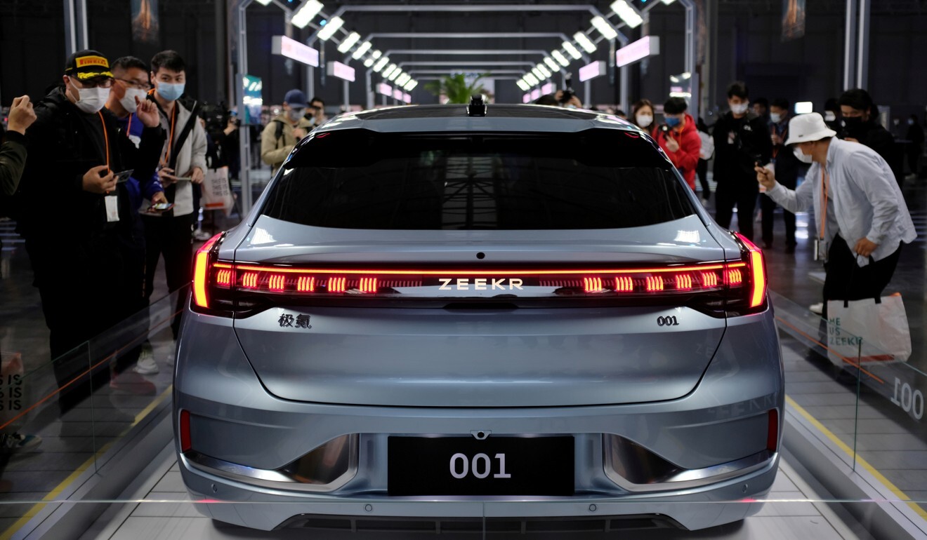 The 001 is the first model from Geely’s new premium electric vehicle brand Zeekr. Photo: Reuters
