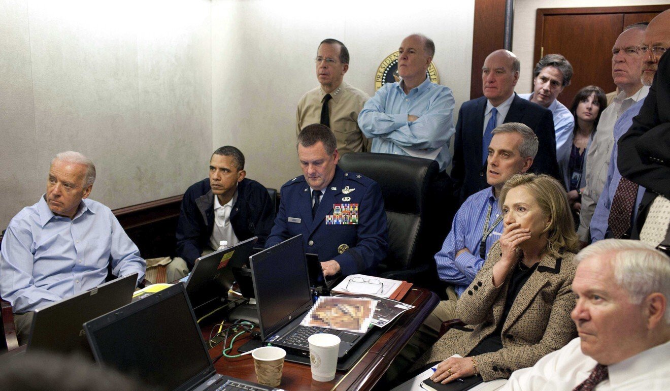 On May 1, 2011, then US Secretary of State Hillary Rodham Clinton, President Barack Obama and Vice-President Joe Biden, receive updates on the mission to kill Osama bin Laden. File photo: AP